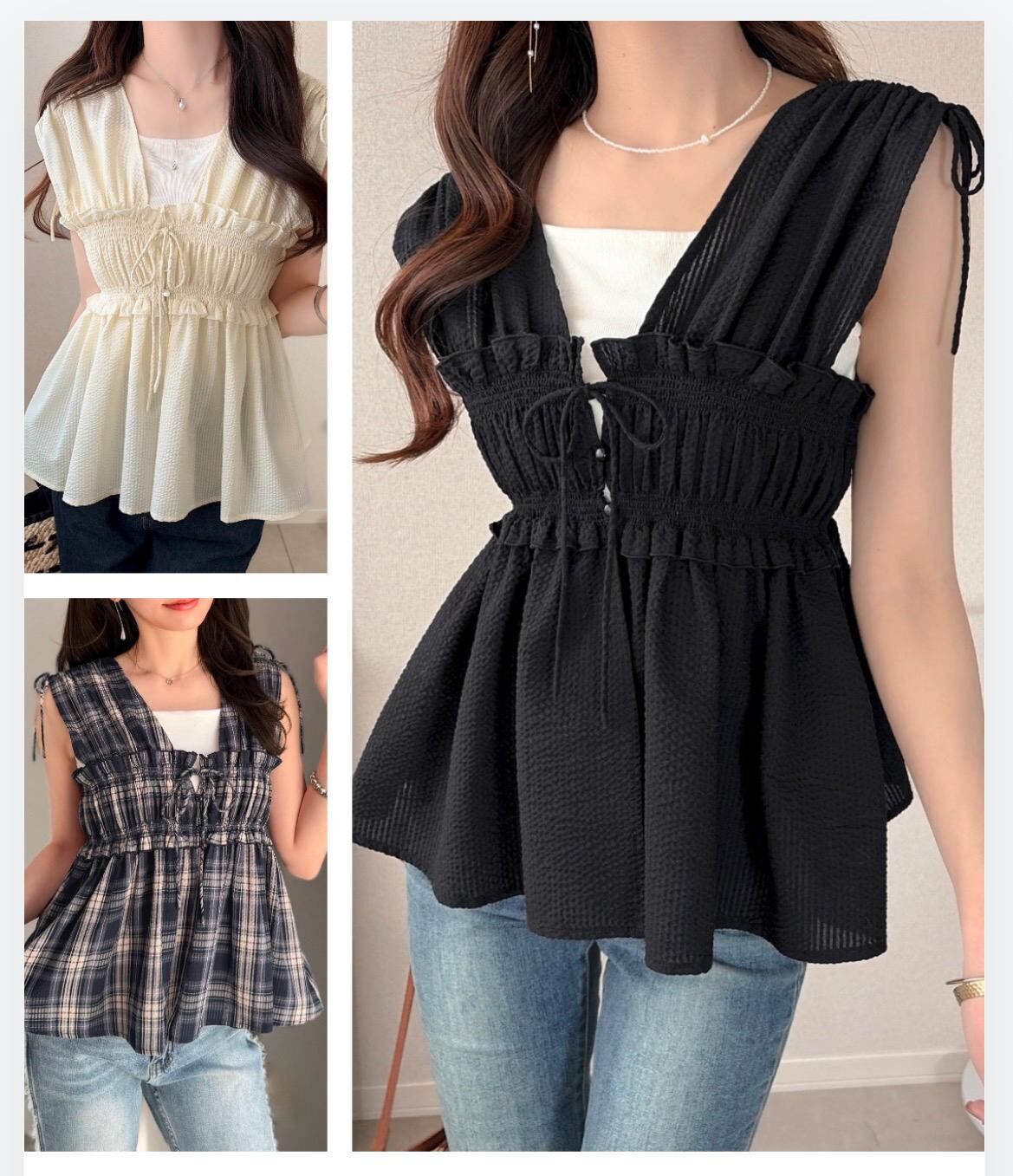 【預購】 JM0408100 mily bilet 抽縐蝴蝶結無袖上衣