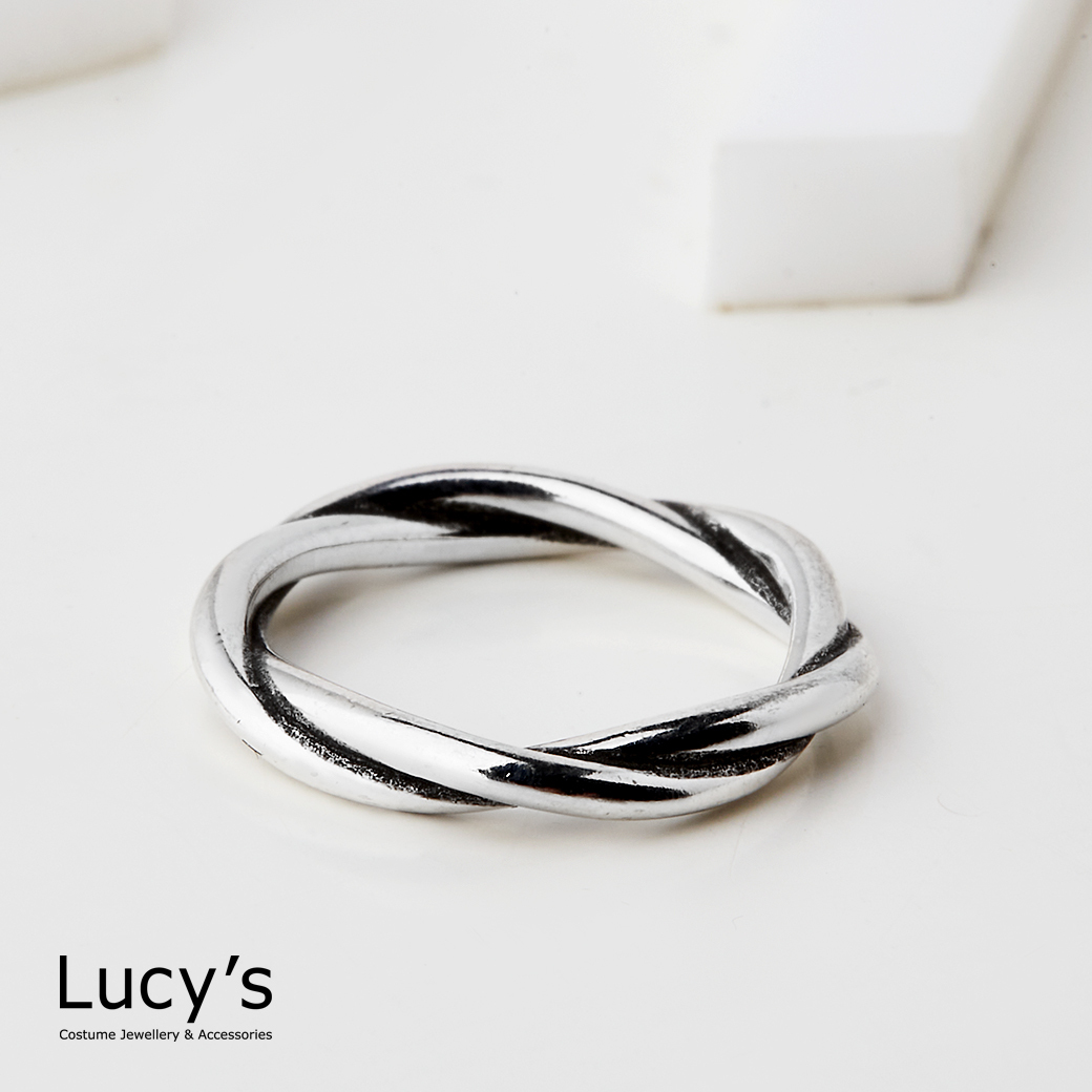 925純銀 交織 硫化尾戒 (108187)