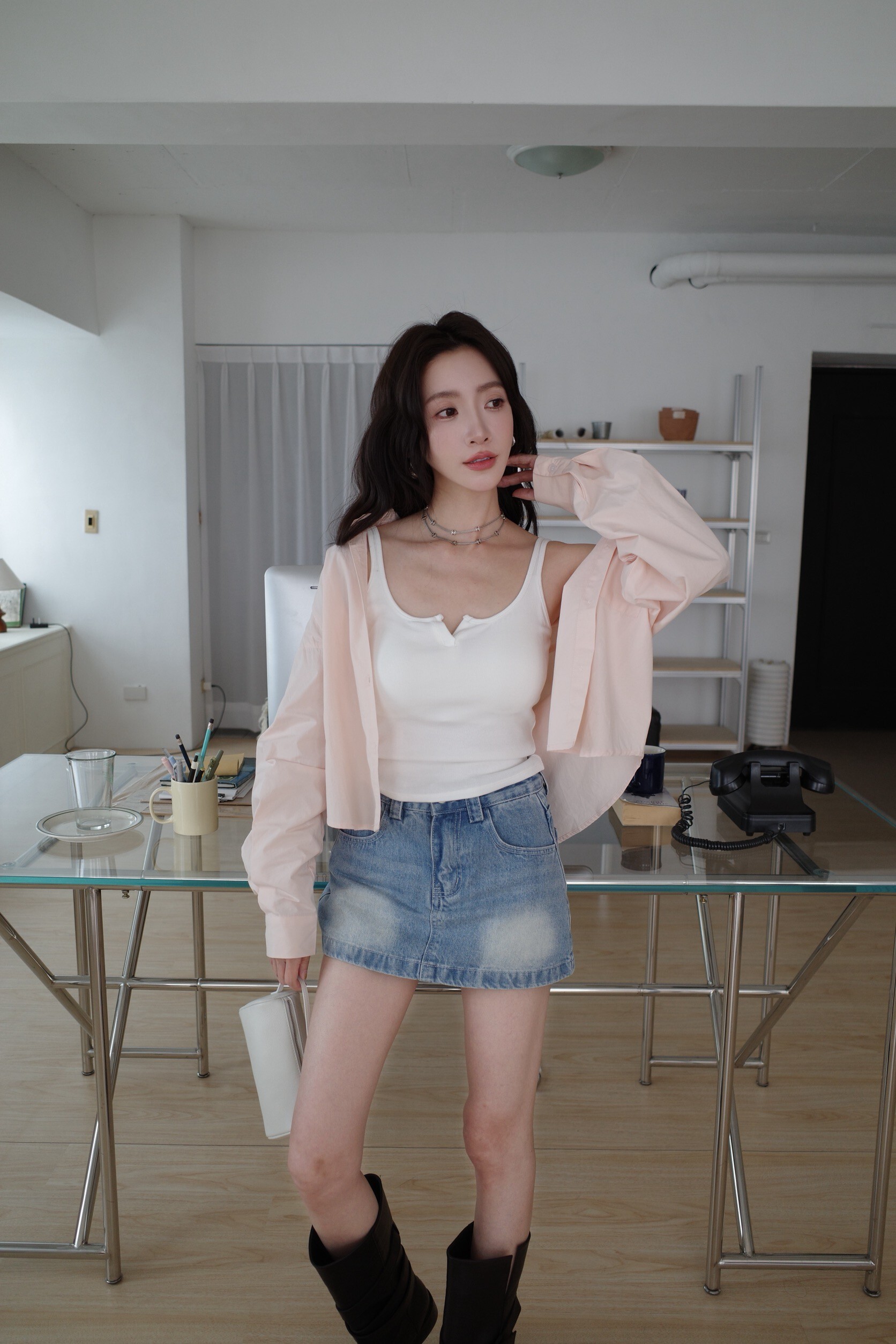 (預購)#AN27 小V領螺紋Bratop(純白/深藍/淺藍/粉/灰/白)