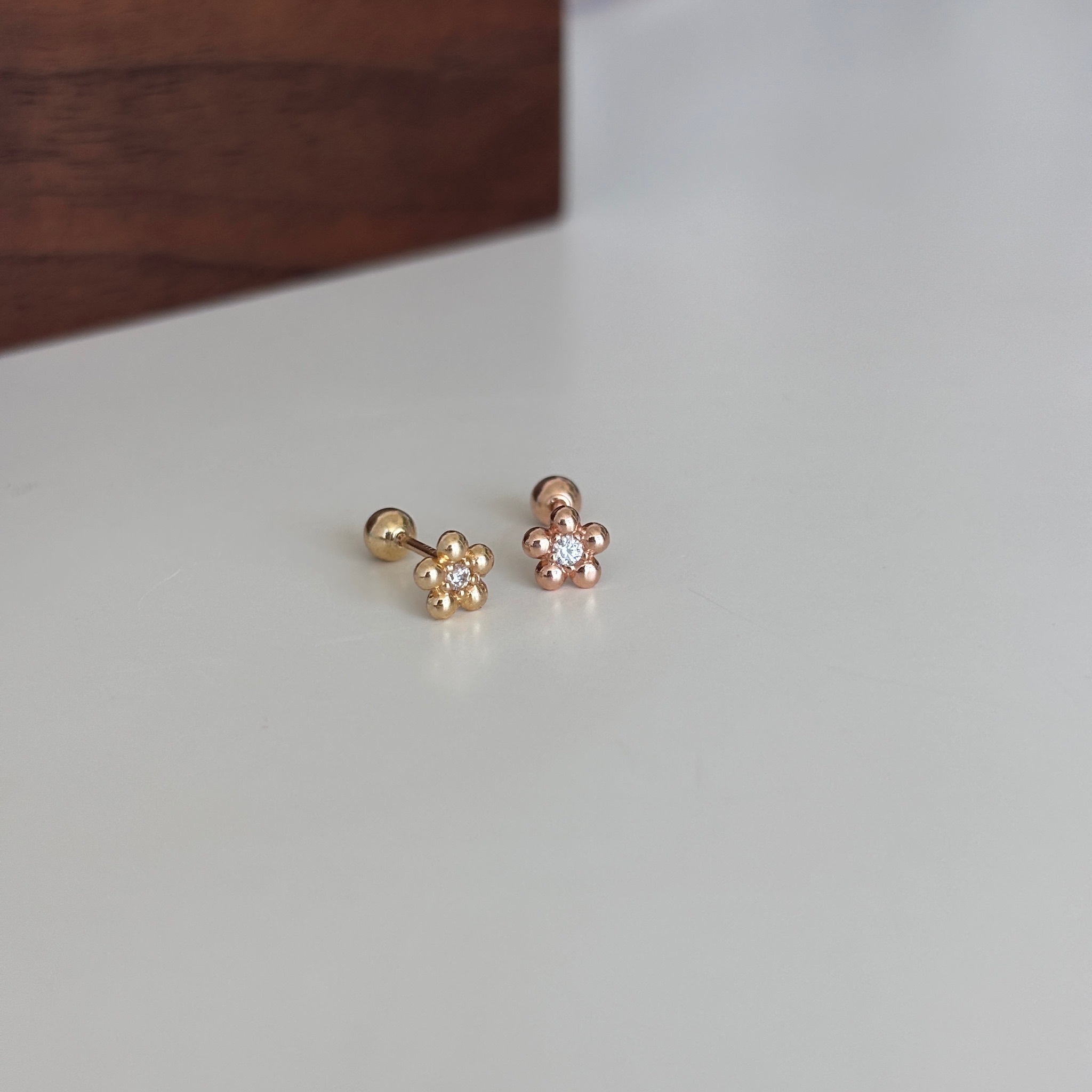 【韓國連線】14K 波提鋯石轉珠耳環