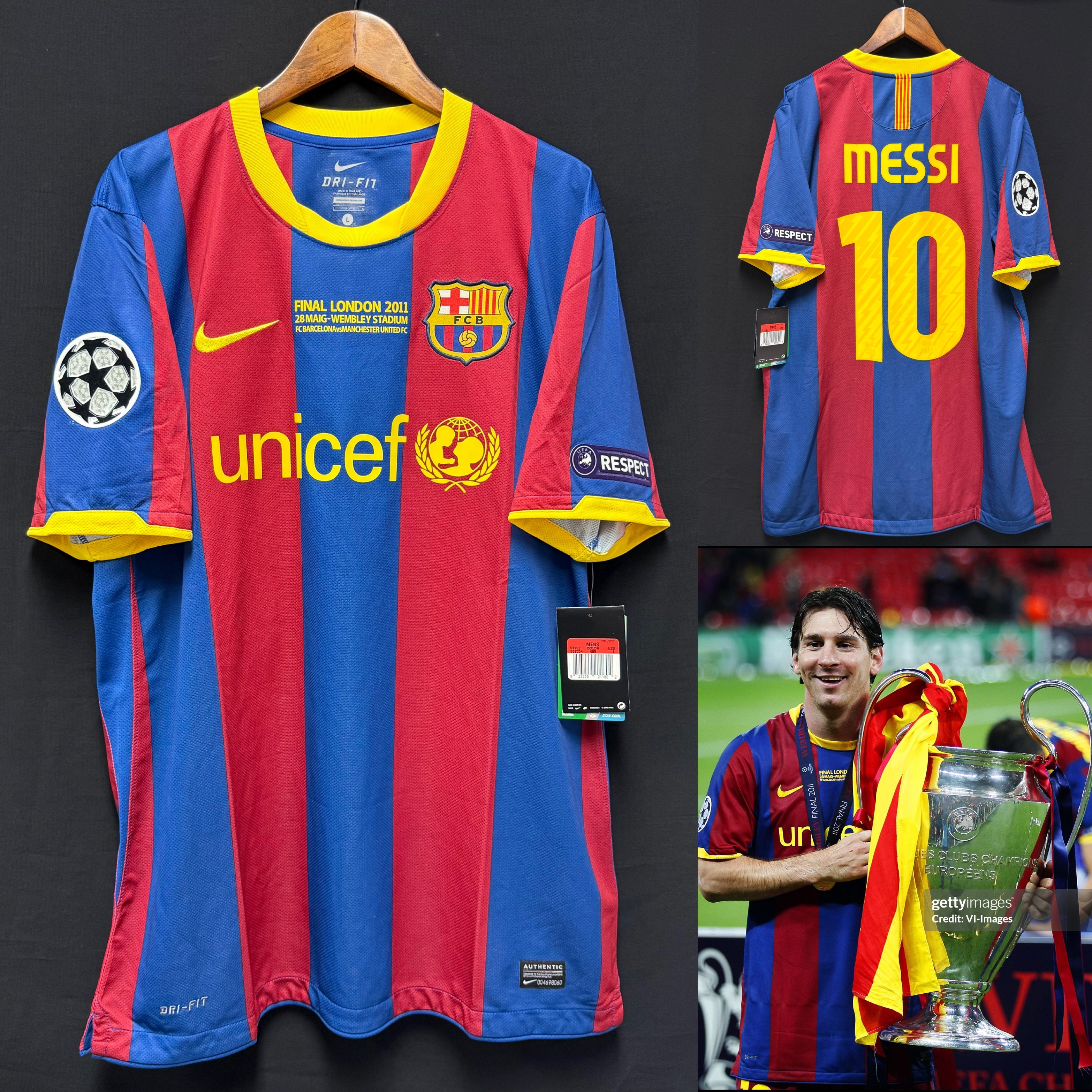 (BNWT) FC Barcelona 2010-2011 UEFA Champions League Final Nike Home Shirt #10 MESSI