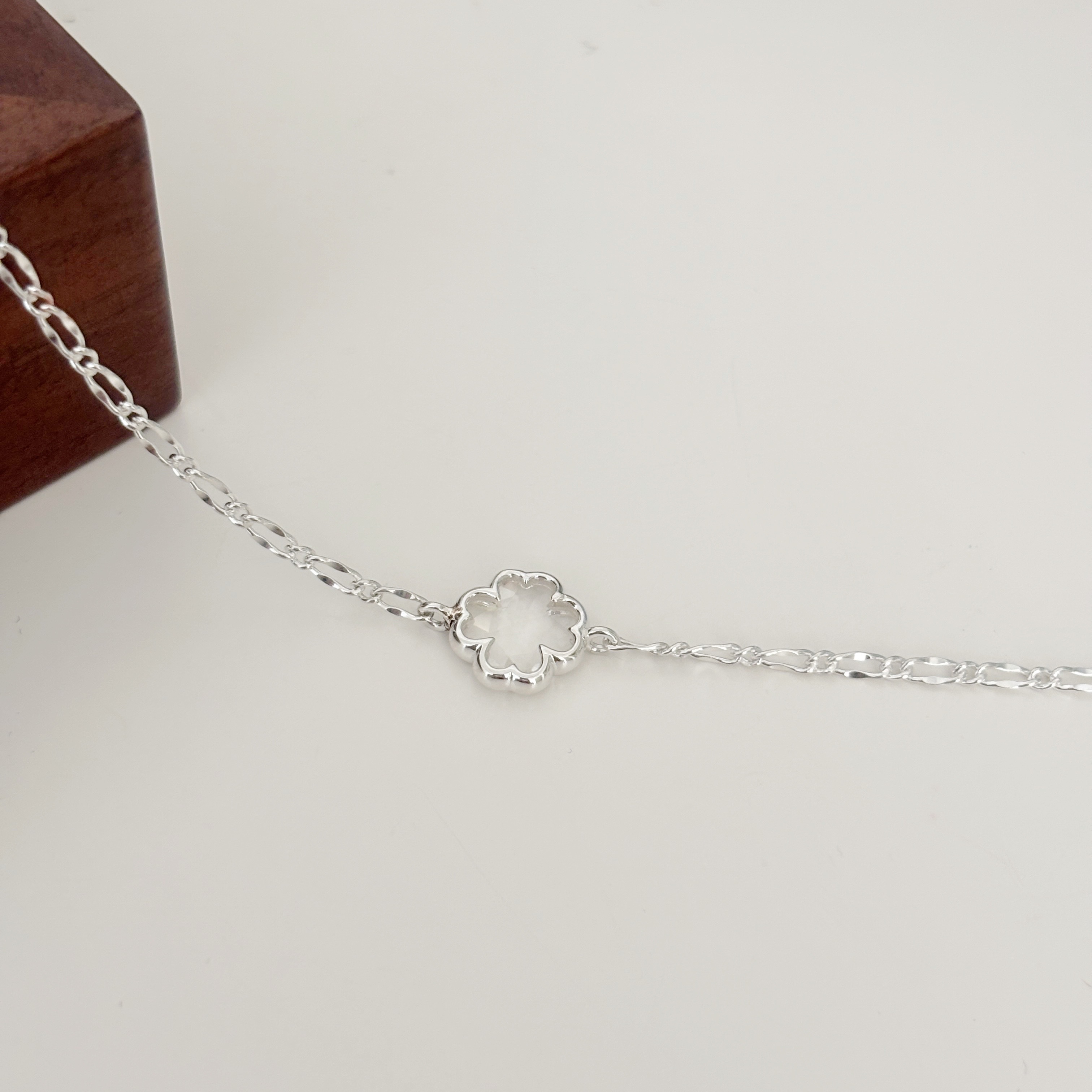 【韓國連線】幸運草白水晶手鏈