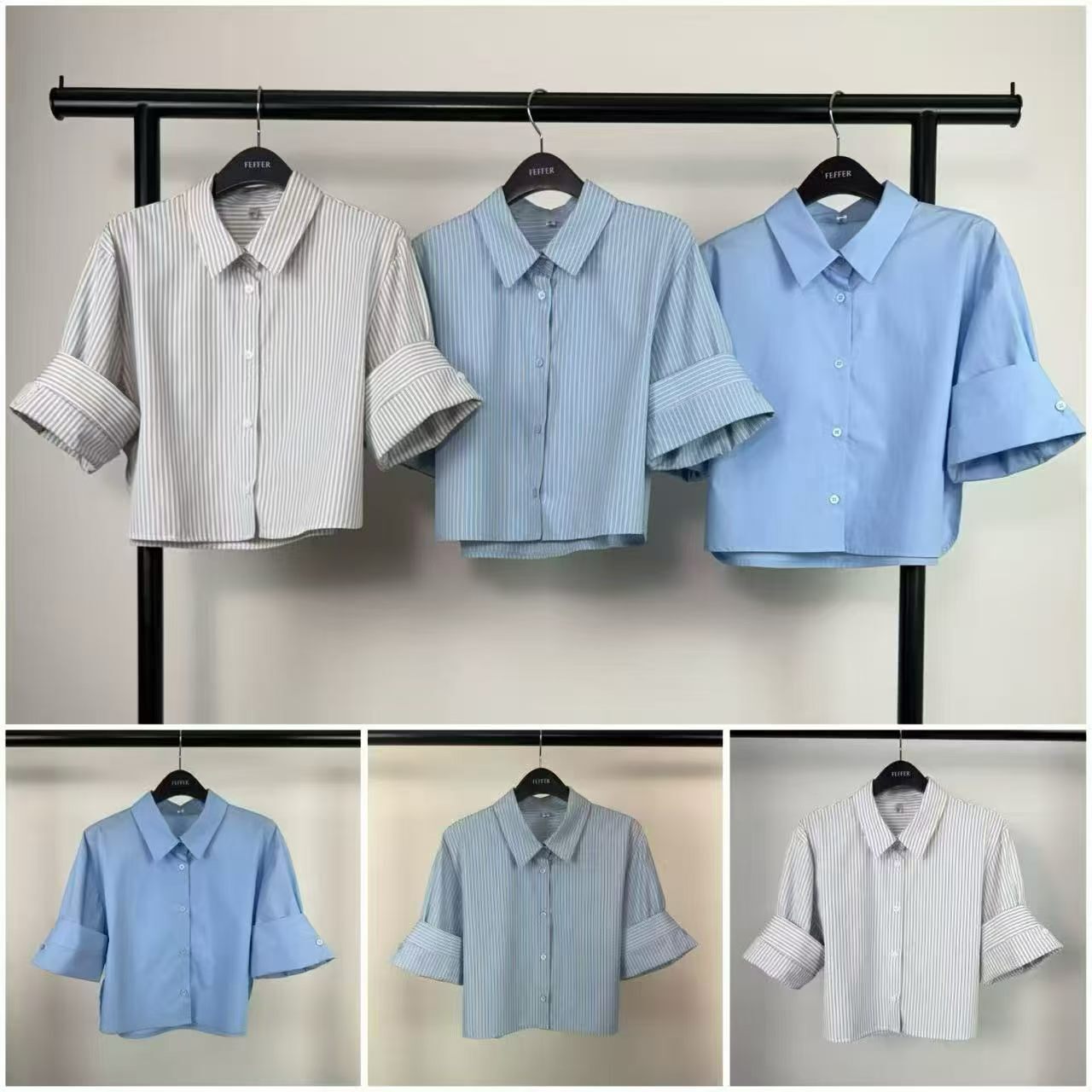 FF6010 摺袖短襯衫