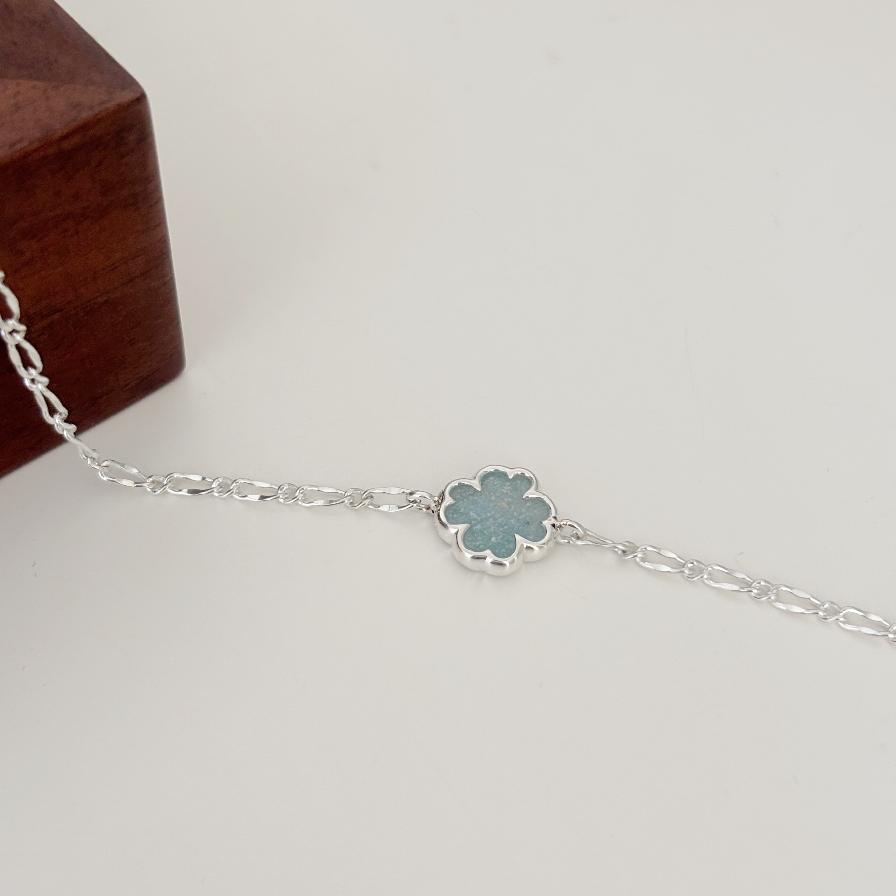 【韓國連線】幸運草白水晶手鏈