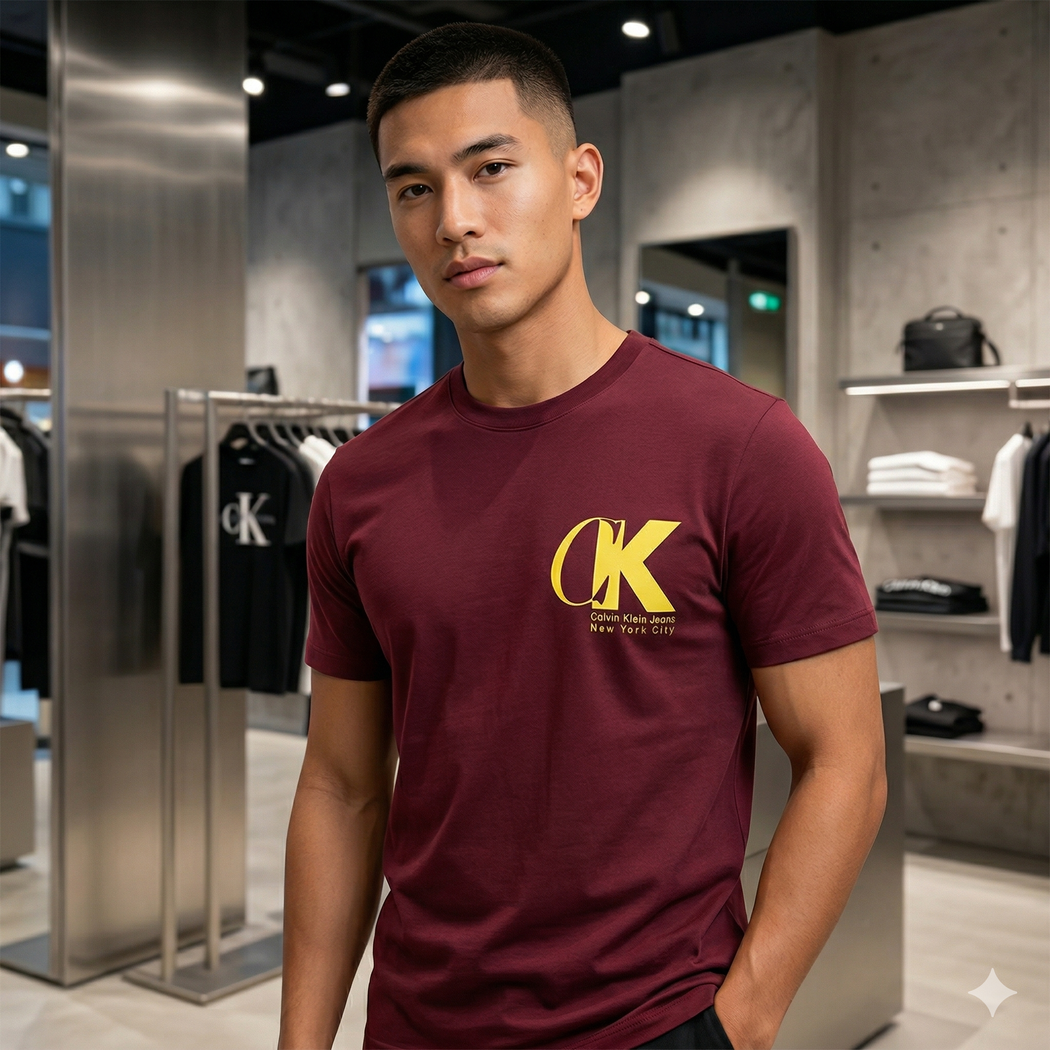 【現貨】CALVIN KLEIN JEANS LL120524 男裝短袖上衣(紅色)