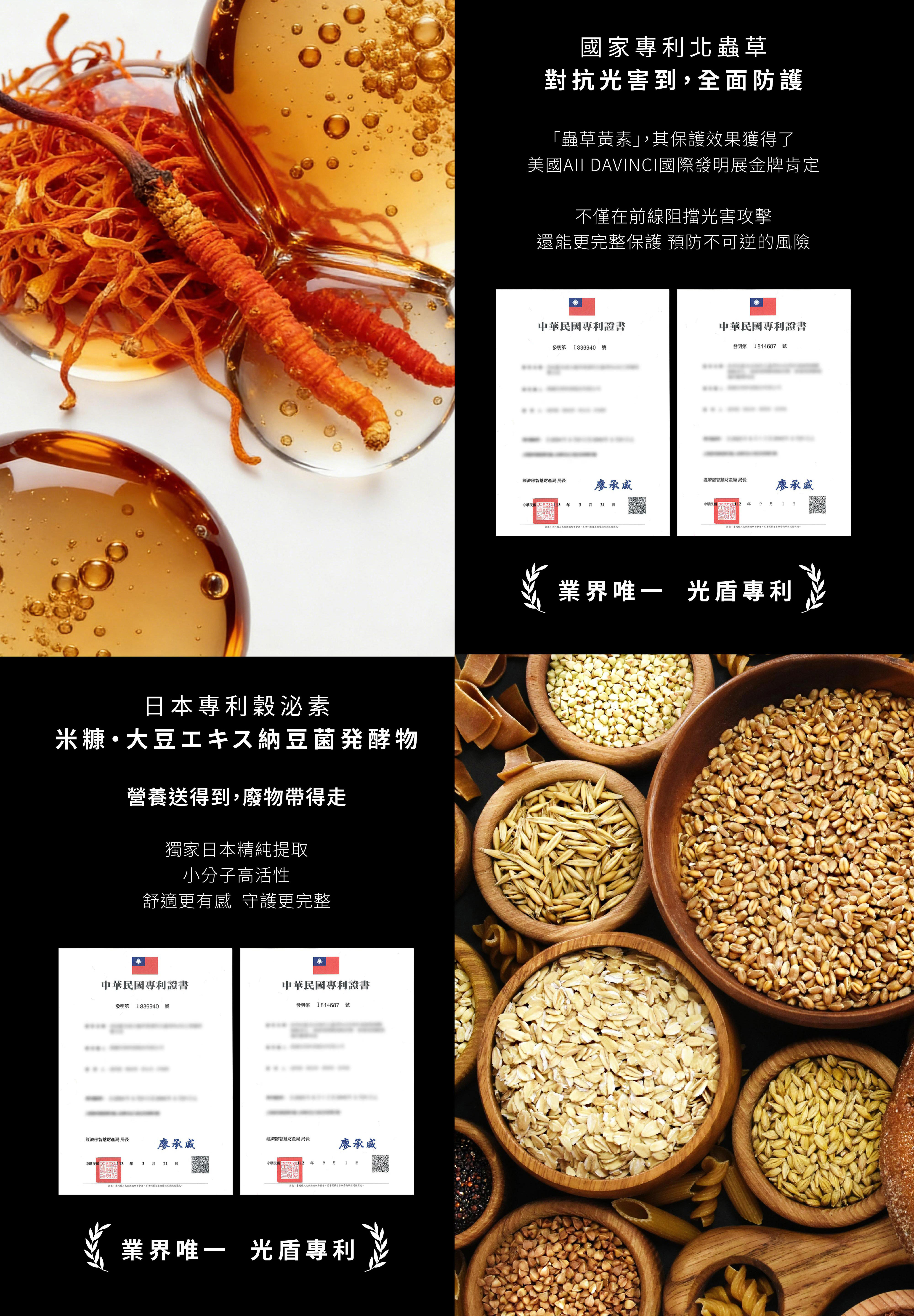 TIKO晶采BB金盞花葉黃素結合國家專利北蟲草與日本專利穀泌素，打造強大的防禦系統。這不僅是營養補充，更是透過世界級專利背書，從核心修復與防禦出發，為您的鮮明感受建立起一道堅實的保護屏障。