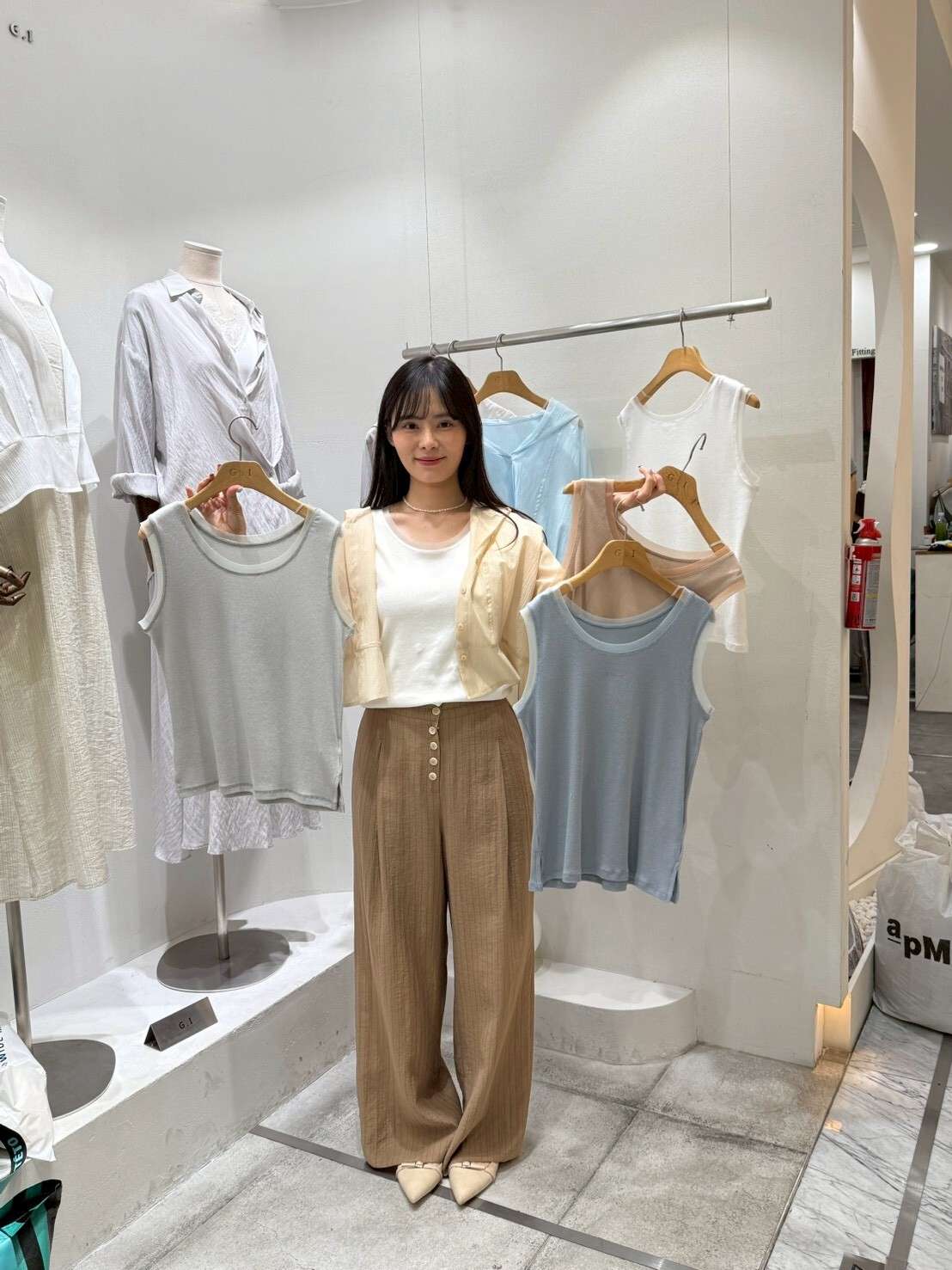 GI6016 拼紗邊超百搭背心