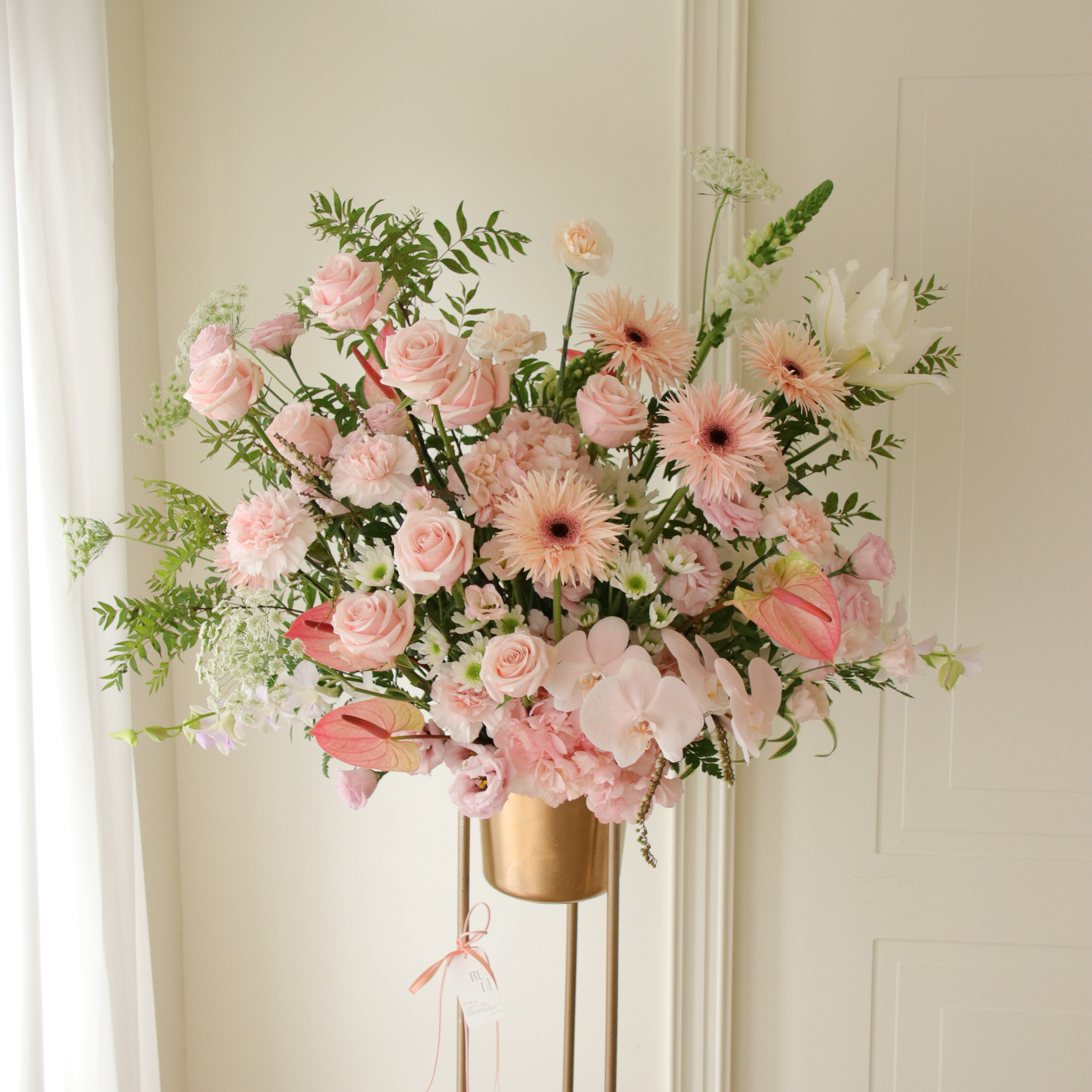 RUNI Flowers-高架花籃 粉色系