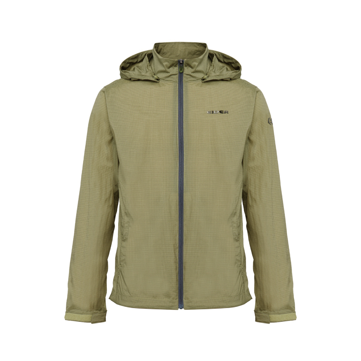 【EIDER】男輕量條紋可拆帽外套/26EDMM26107-[水藍、橄欖綠]