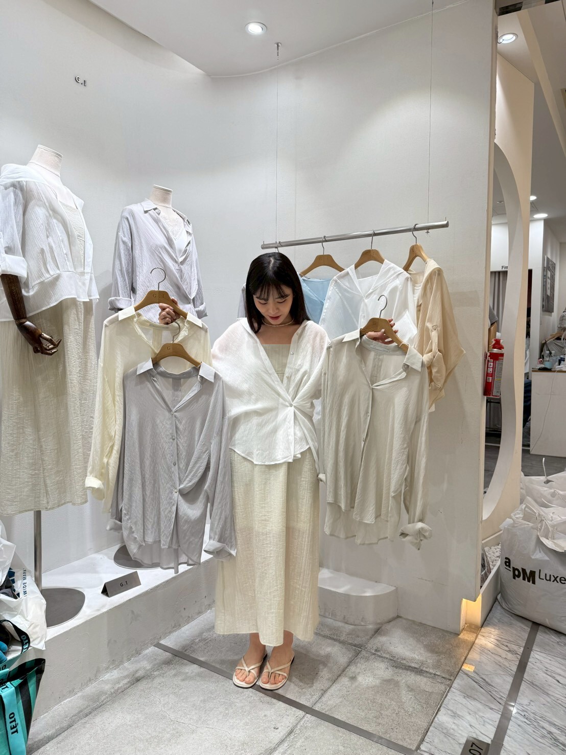 GI6015 皺皺紋理翻領排扣襯衫