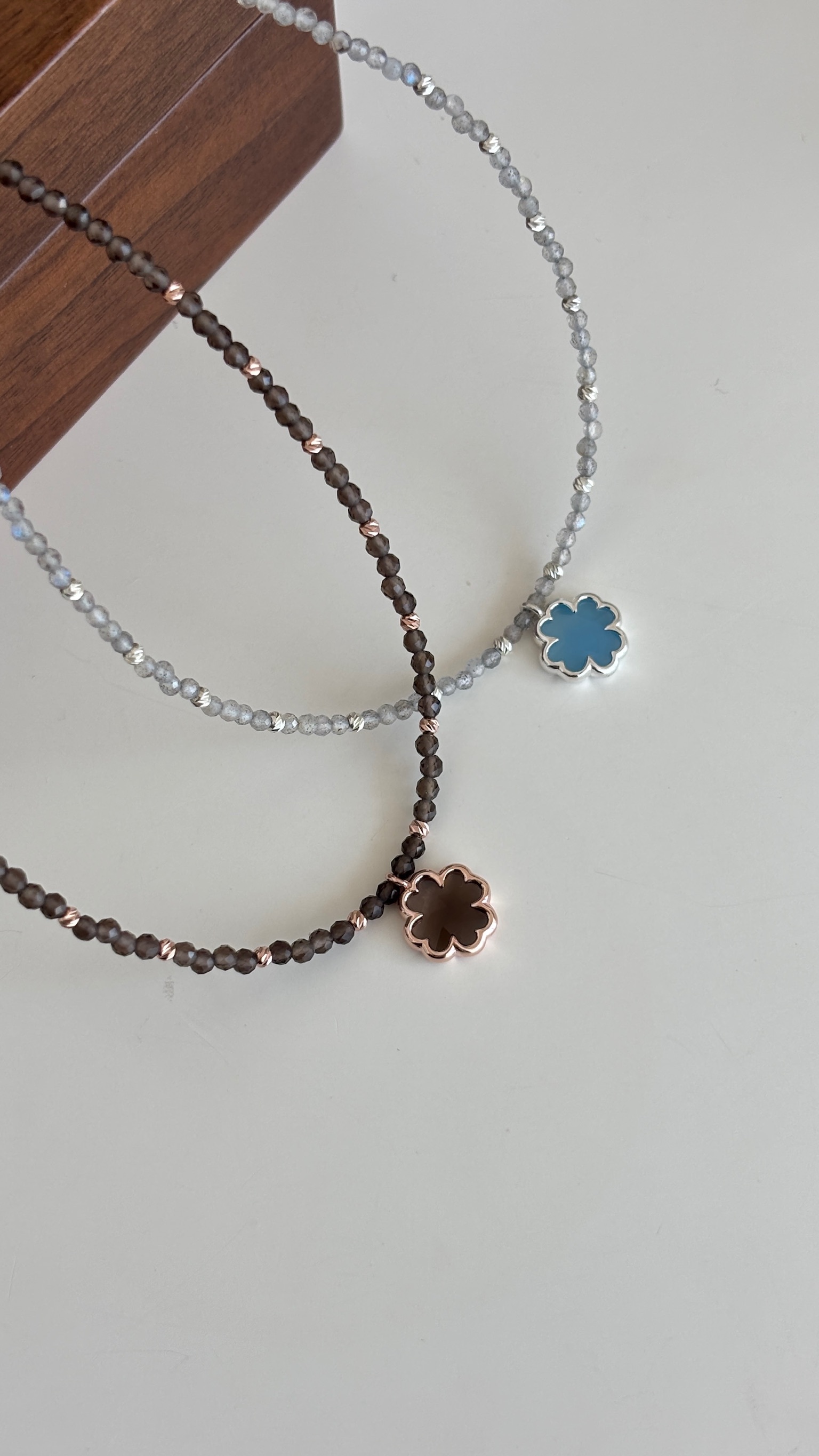 【韓國連線】幸運草茶晶cutting ball手工項鍊