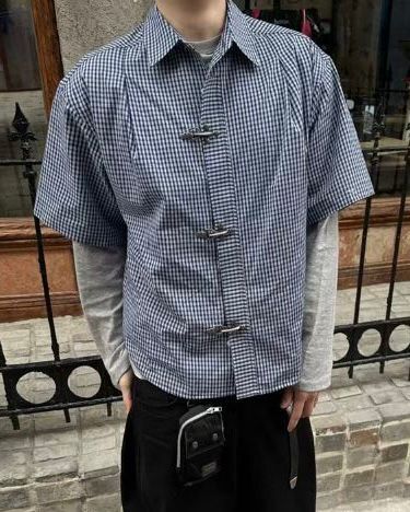 格仔/直間Boxy短袖恤衫 APT-020S