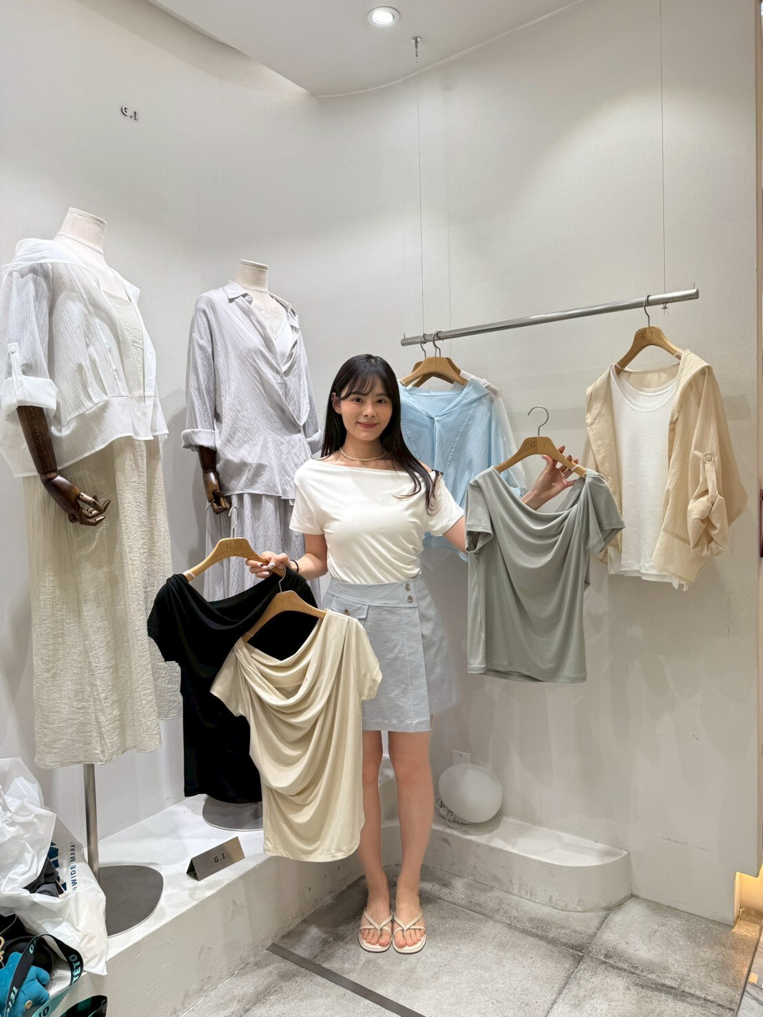 GI6005 垂墜領露肩百搭上衣