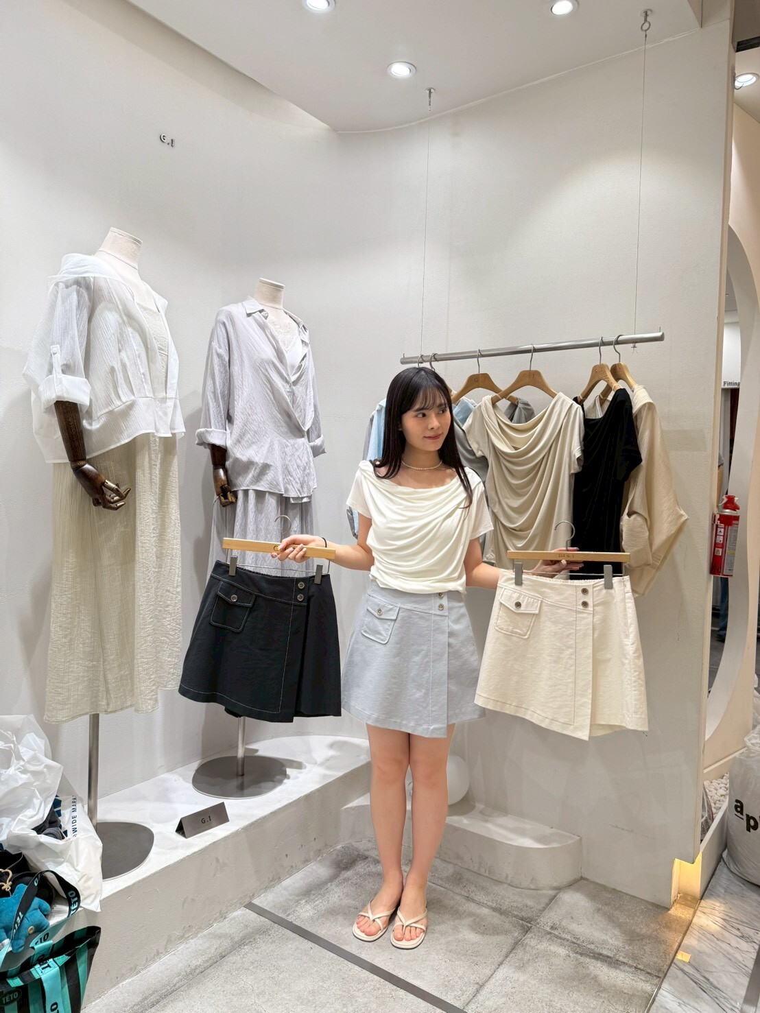 GI6017 後橡筋仿開頁短裙褲