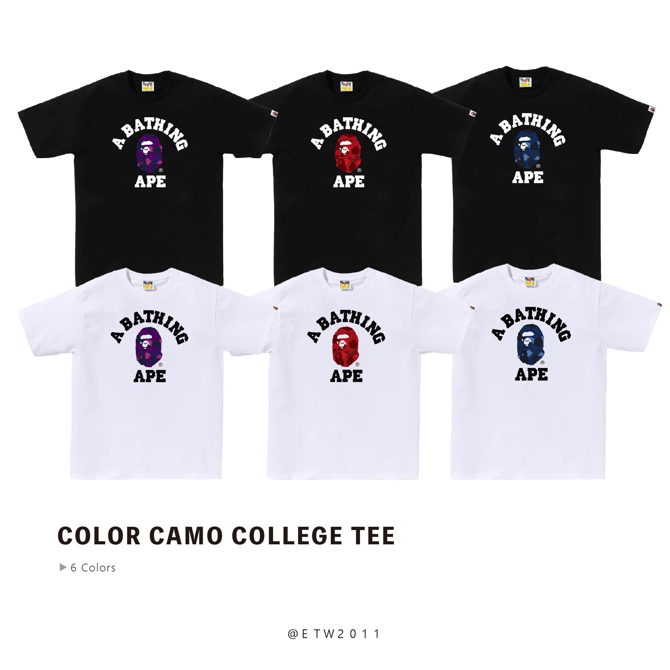 ☆ETW☆【EASY TO WEAR】BAPE Color Camo College Tee 猿人 大學 迷彩 短T 春夏