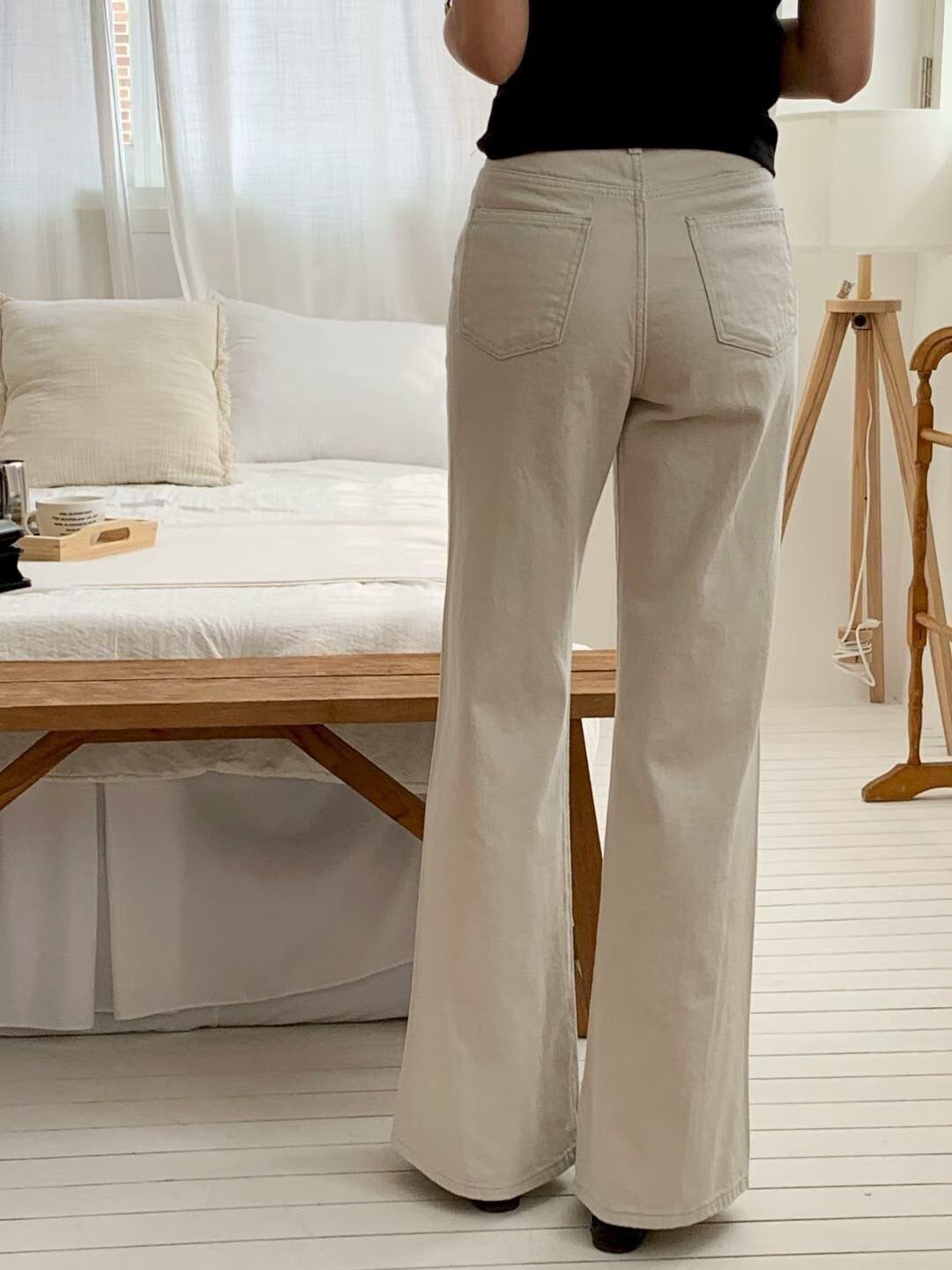 百搭純色翹臀長腿直筒牛仔褲-S-L / 3色