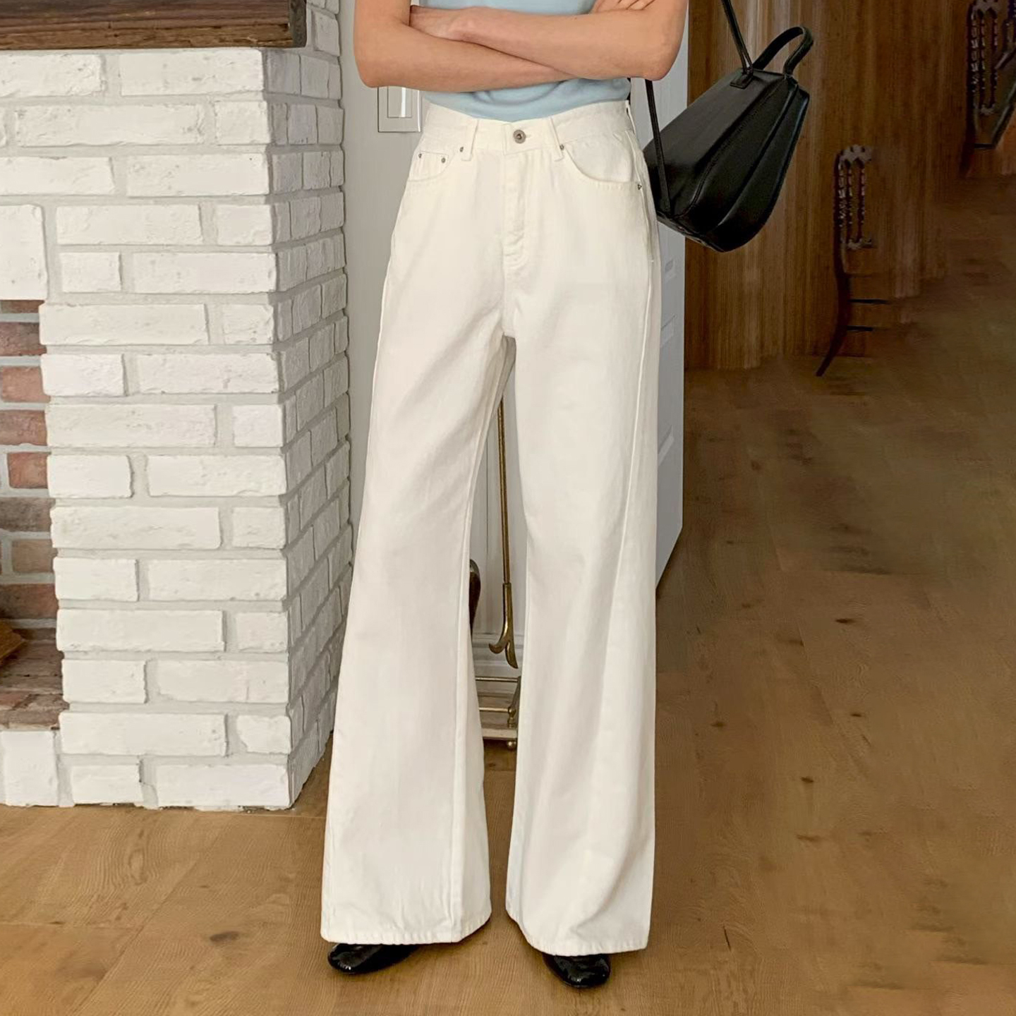 百搭純色翹臀長腿直筒牛仔褲-S-L / 3色