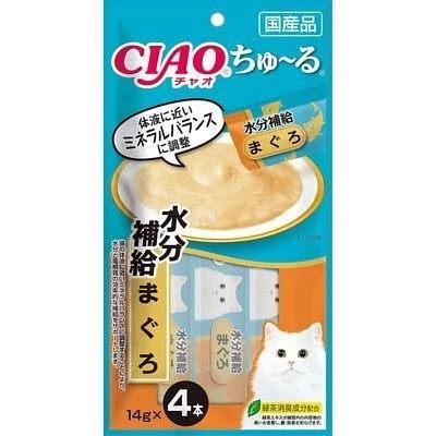 CIAO 貓小食 唧唧醬．水分補給配方 吞拿魚醬14gx4支裝