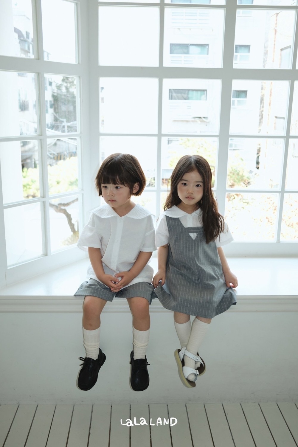 Lala land 經典條紋折邊短褲 / 2色