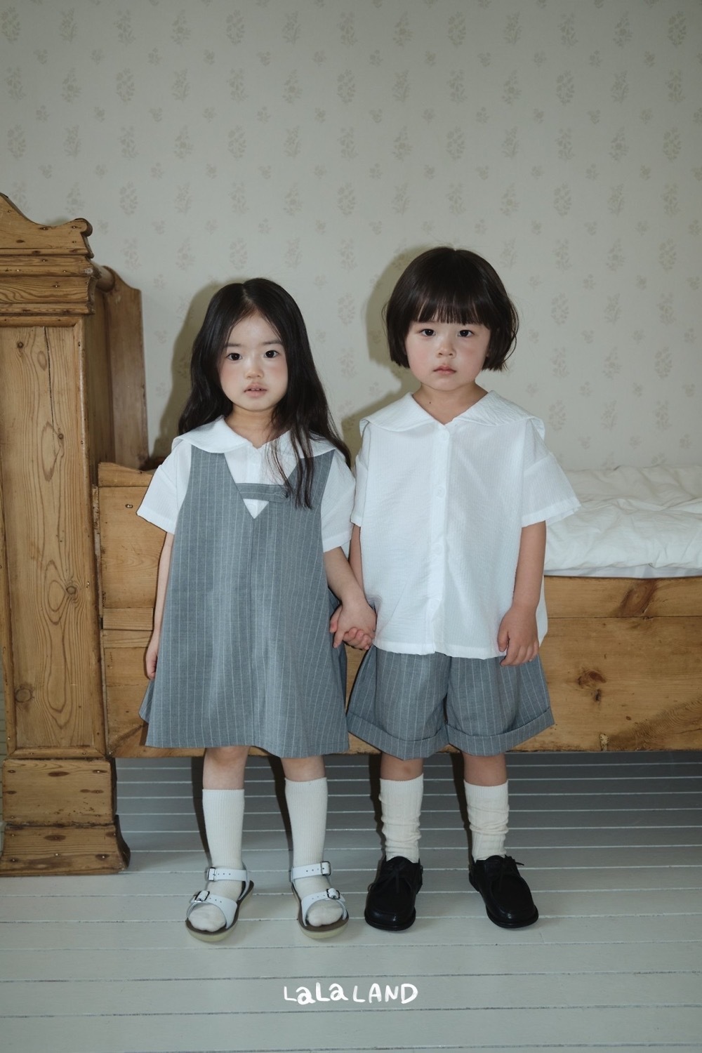 Lala land 經典條紋折邊短褲 / 2色