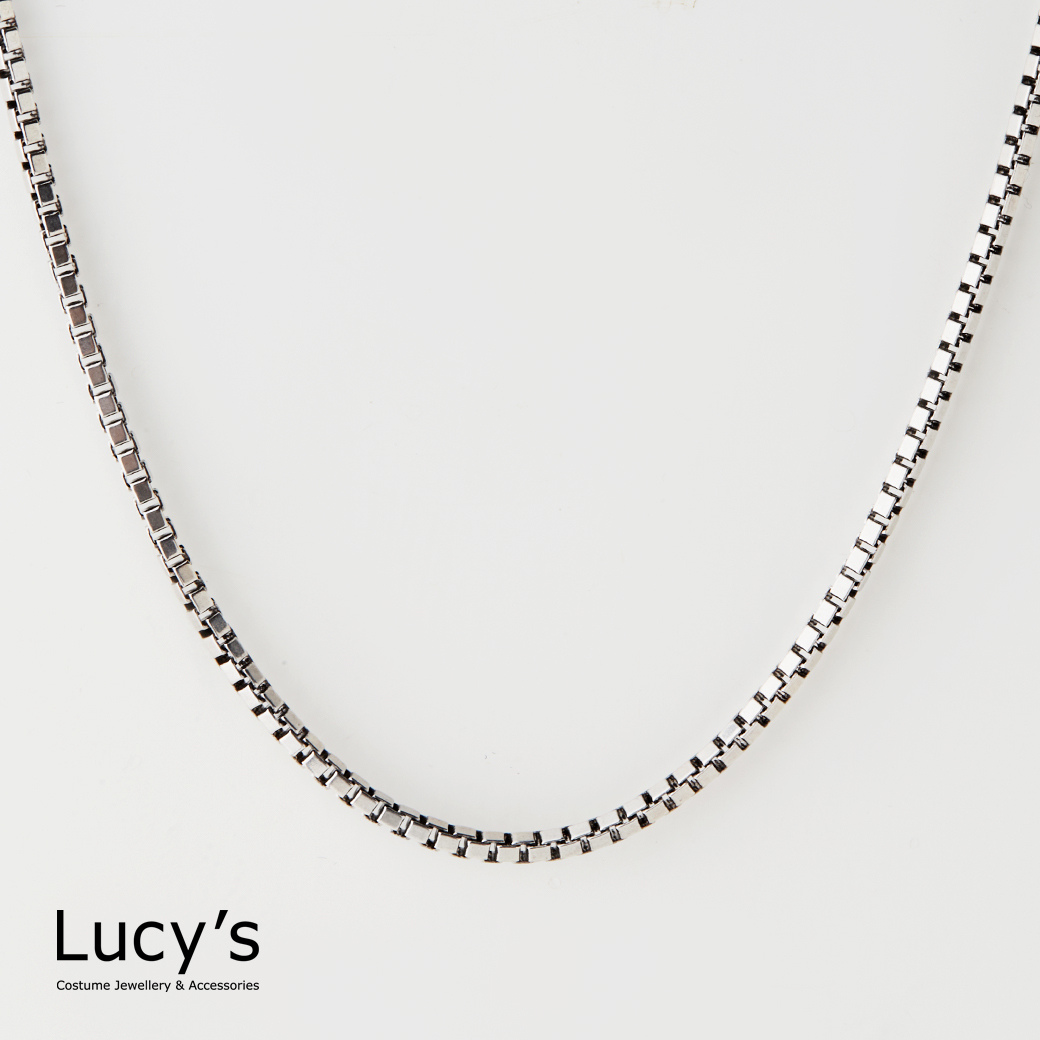 925純銀  方塊盒子 硫化項鍊 (108355/108354/108357)