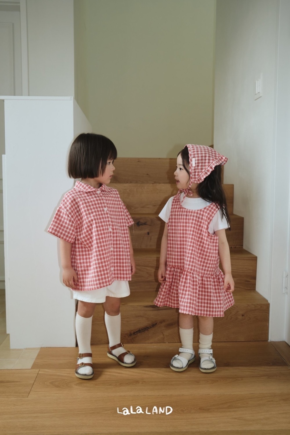Lala land 格紋背心連身裙