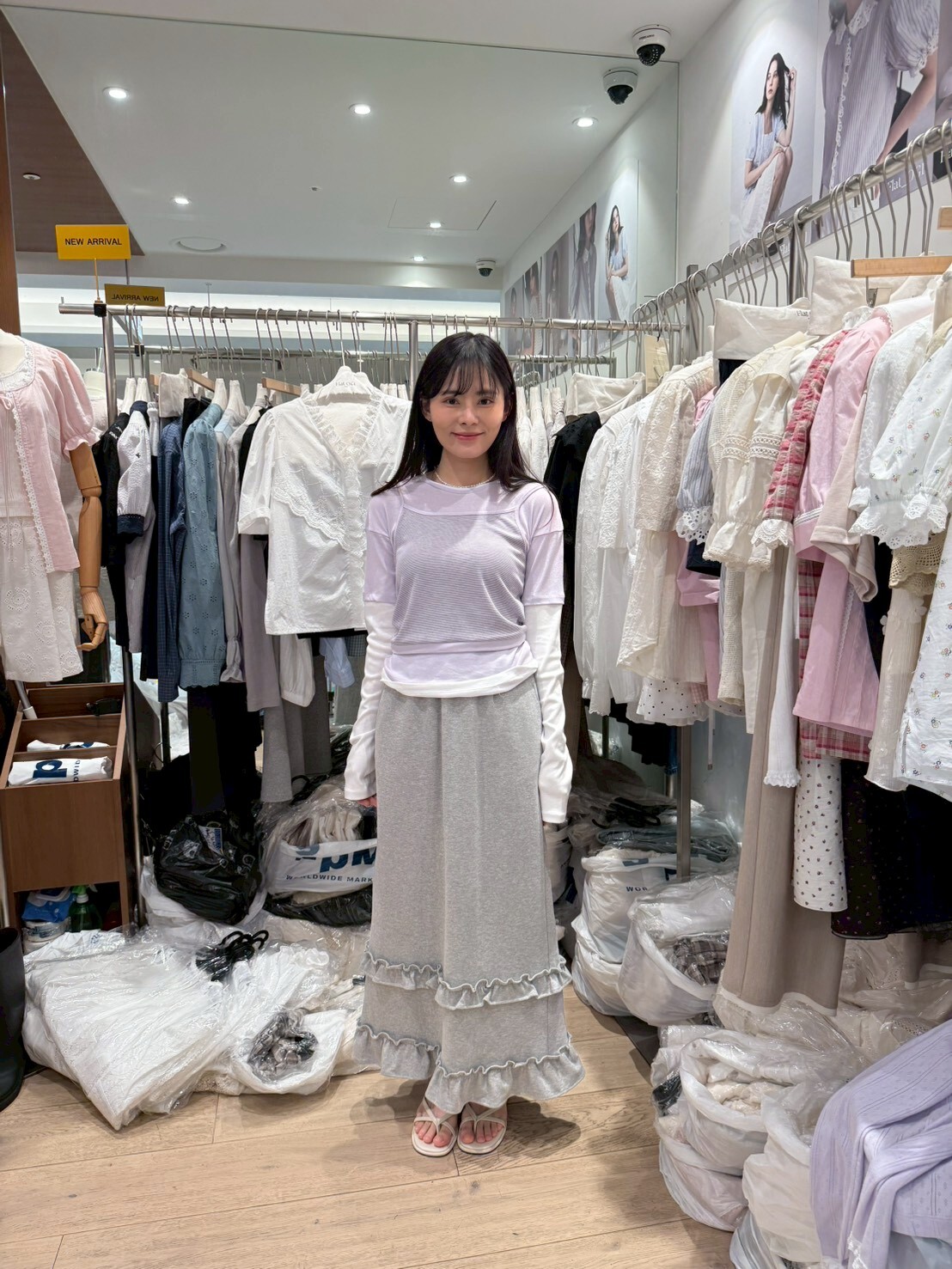 OG6014 真兩件條紋吊帶拼色上衣