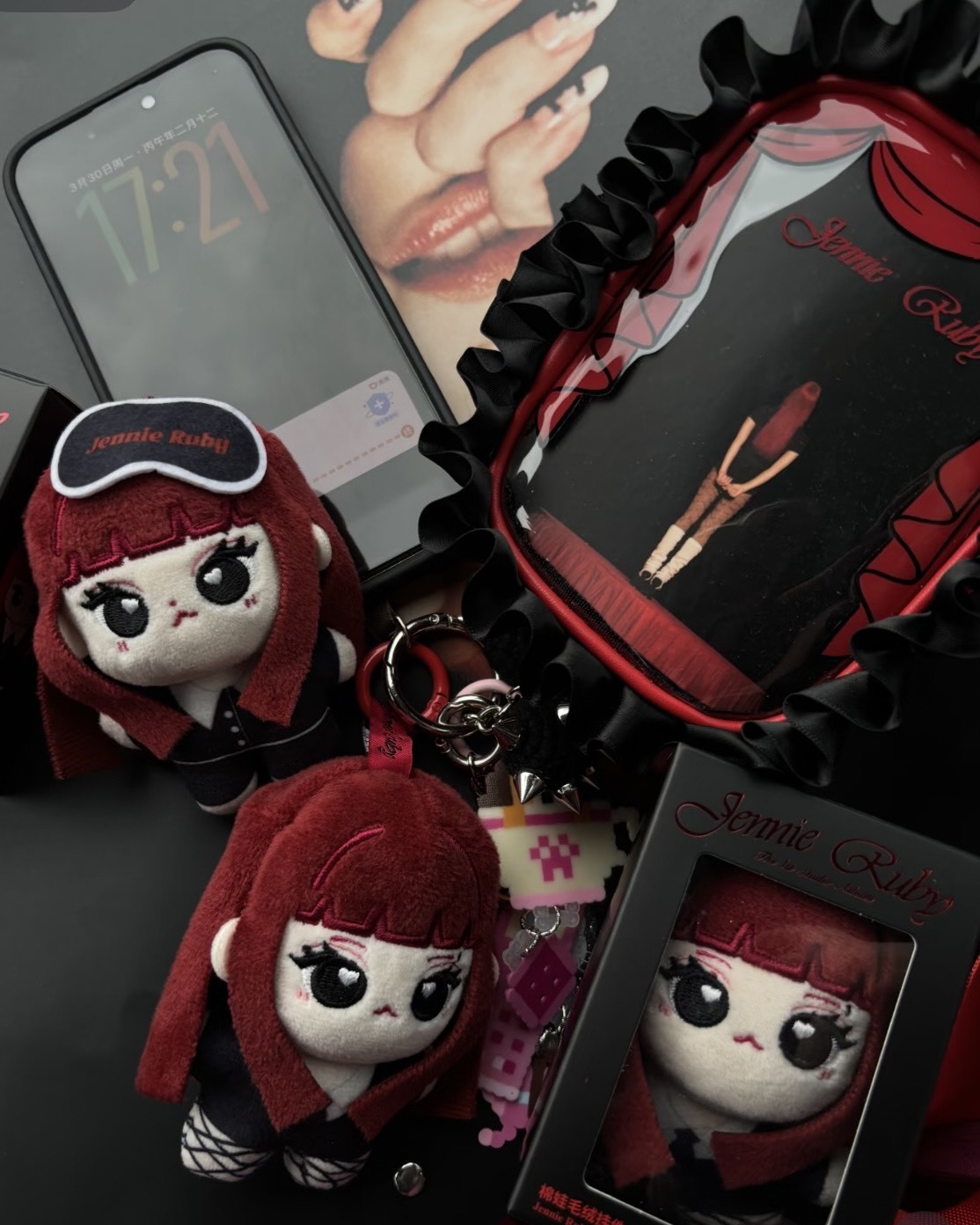 <獨家聯名>Jennie x Miniso 聯名 Ruby系列 周邊 毛絨娃娃 1+1 組合 吊飾+娃包