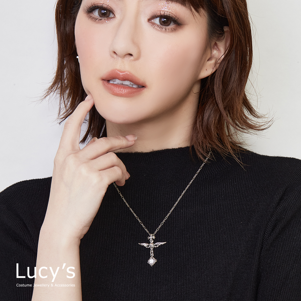 925純銀 十字天使 硫化項鍊 (53850)