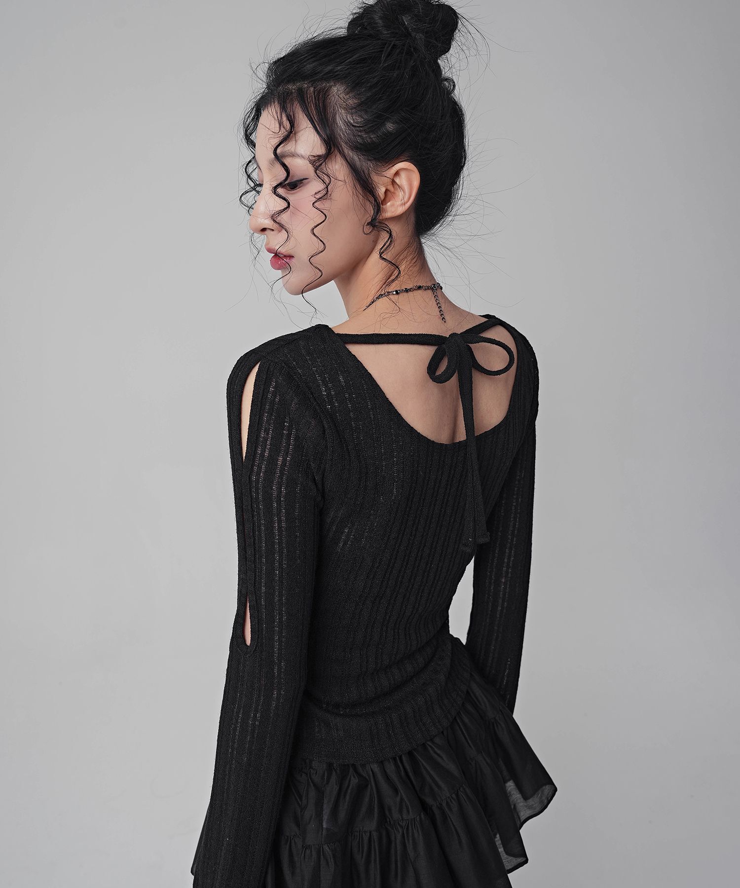 어반드레스 VIA 斜領羅紋T恤 AD61TS08