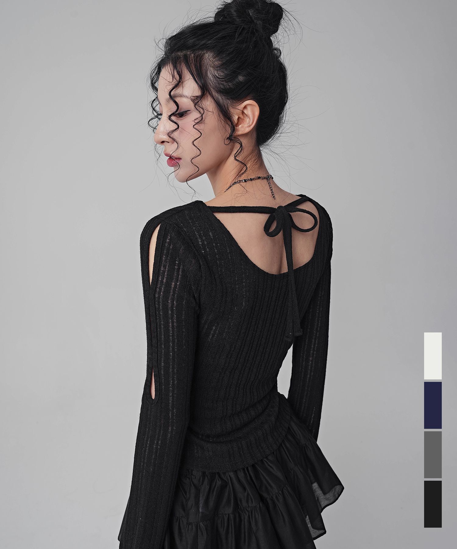 어반드레스 VIA 斜領羅紋T恤 AD61TS08