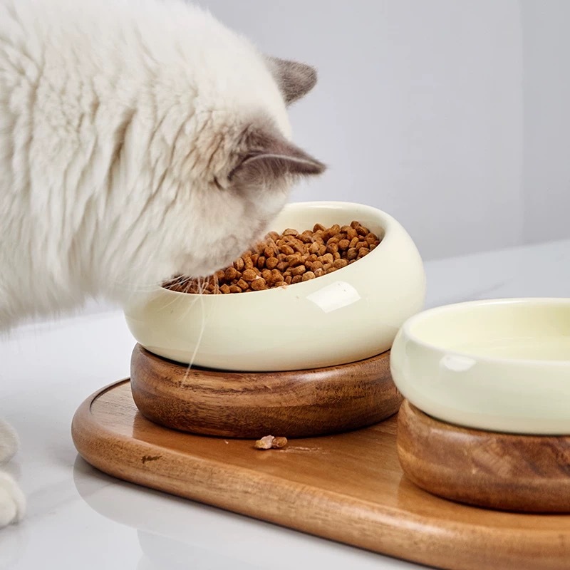HOCC 双碗相思木多功能宠物碗