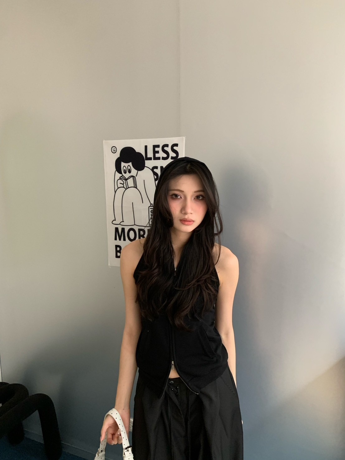 B127辣妹復古無袖連帽背心