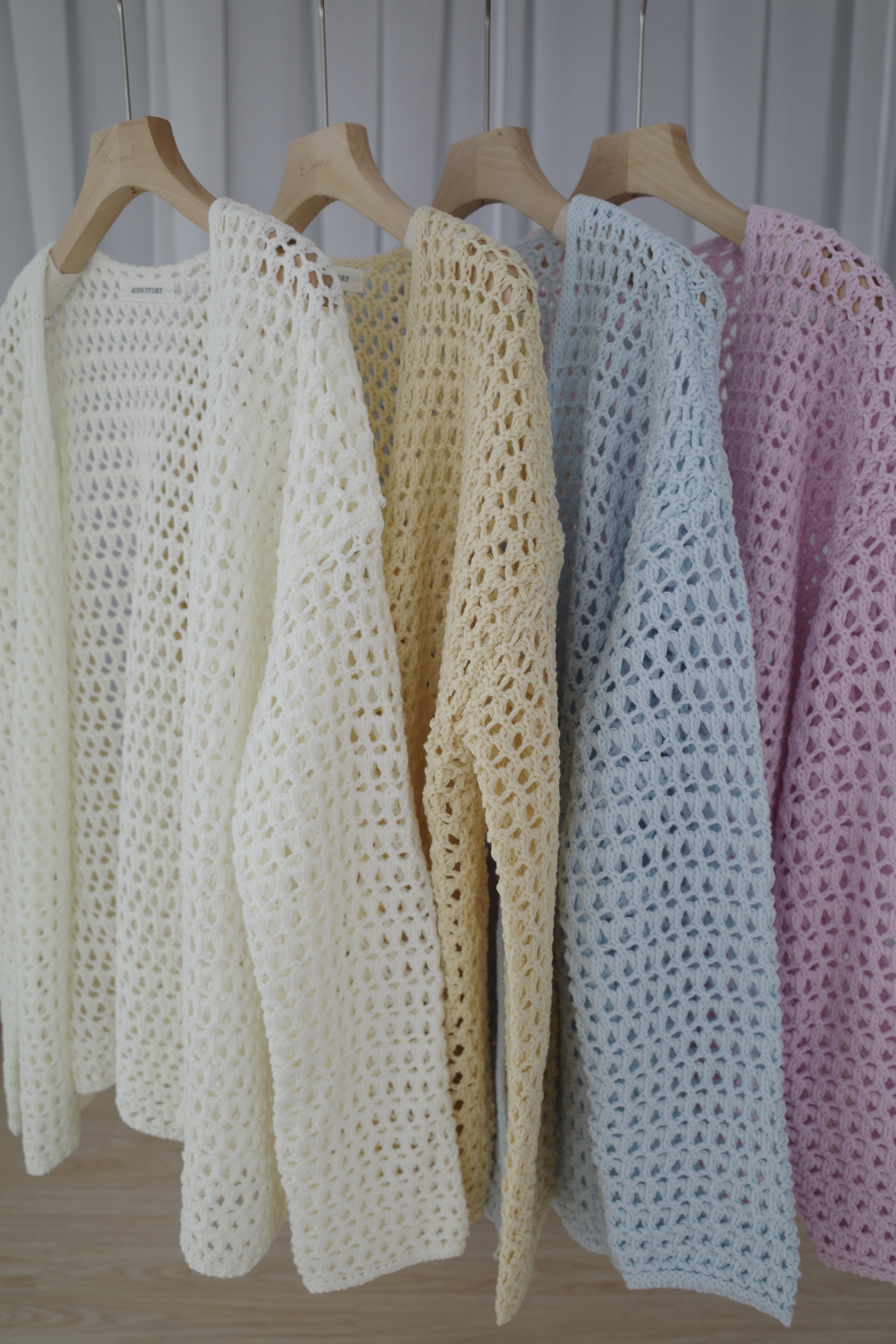 (預購)#AN20 洞洞鉤織罩衫(藍/黃/白/粉)