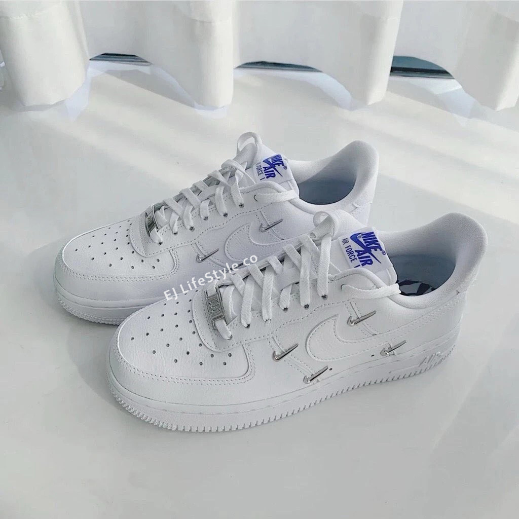 NIKE AIR FORCE 1 '07 LX ''Chrome Luxe" AF1 白藍 銀勾 白銀 四勾 小銀勾 泫雅同款 女鞋 CT1990-100 / 現貨