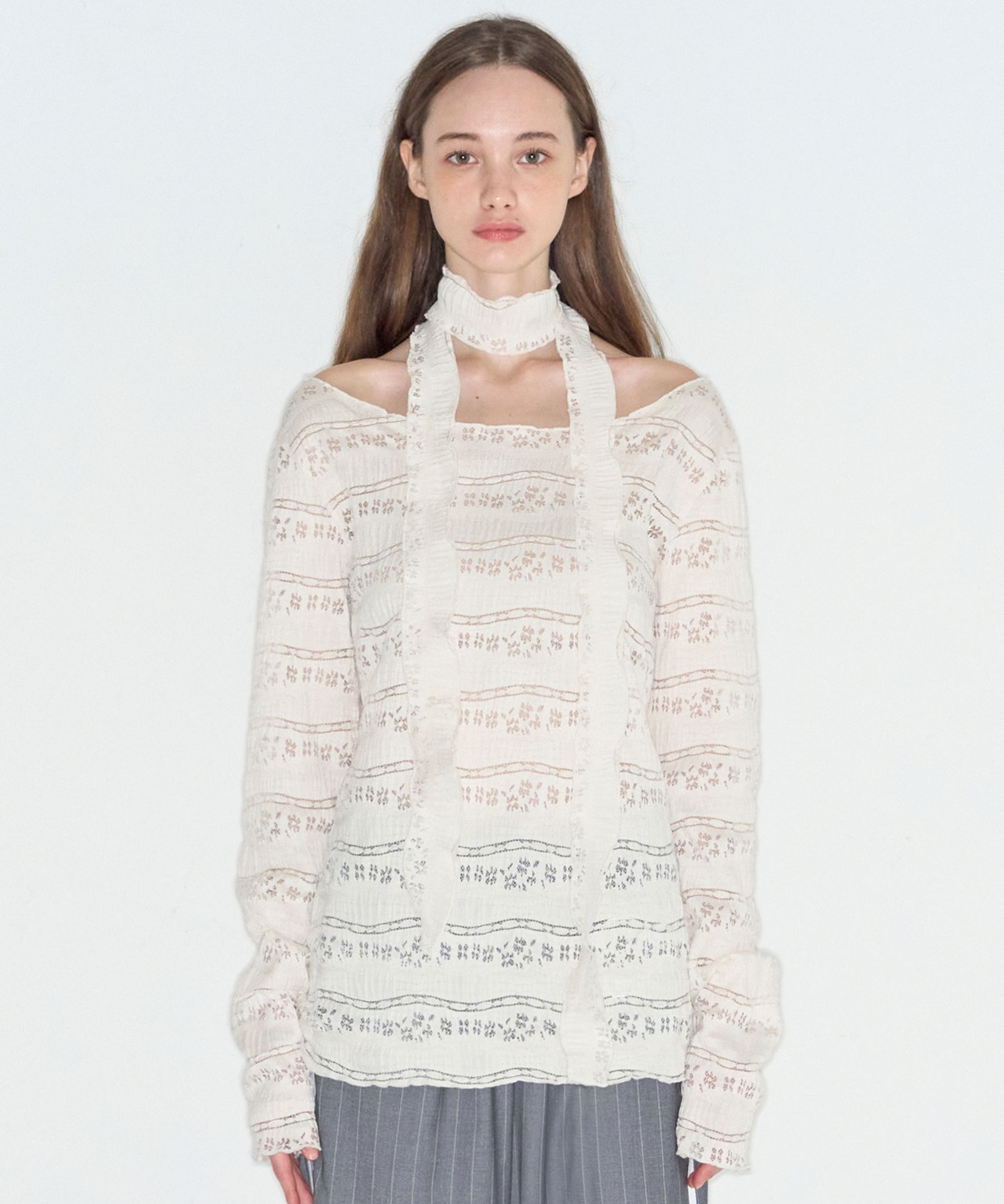 ROCKCAKE Pattern 鏤空長袖上衣 RC24TP16000