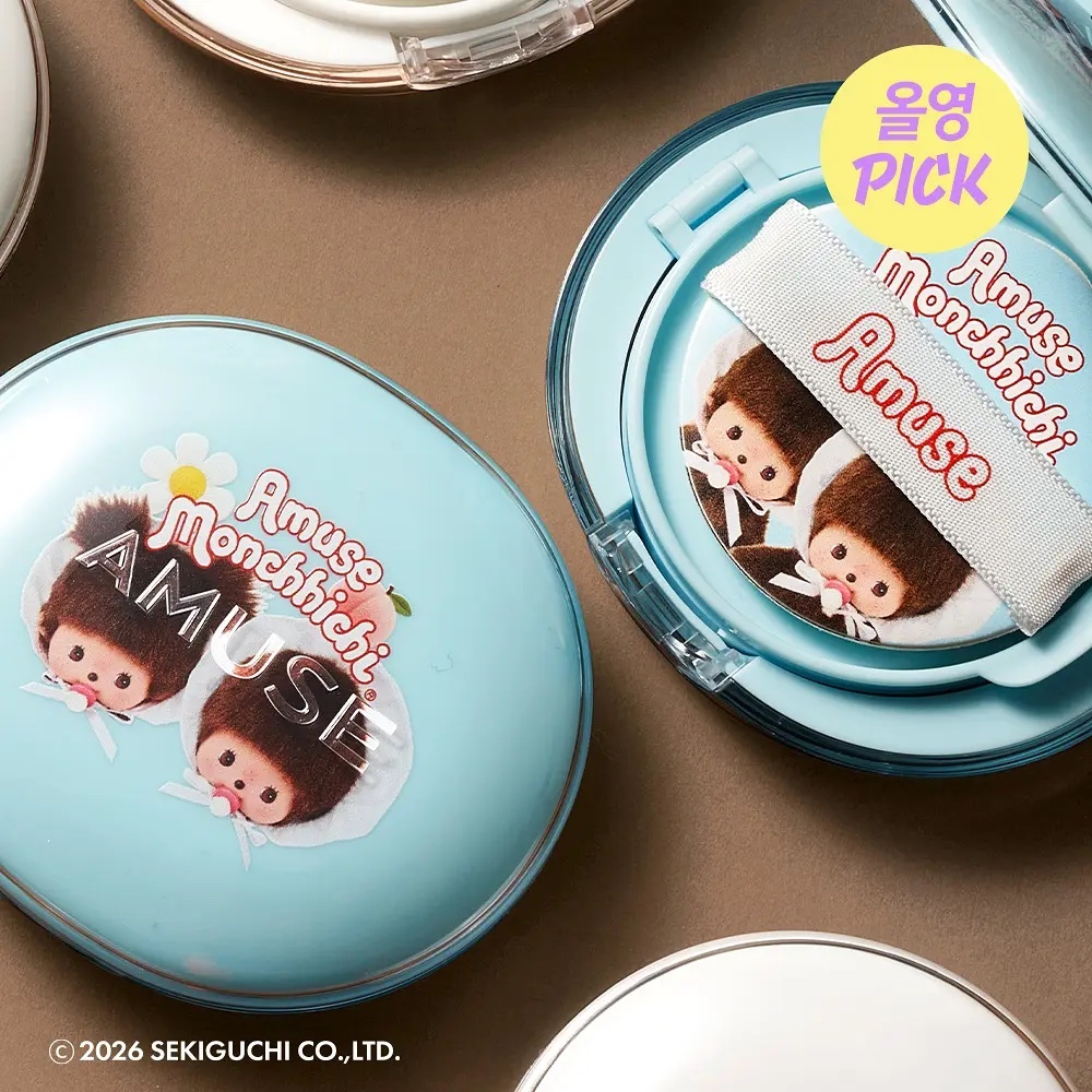 《韓國連線》AMUSE x monchhichi Airy Pore Cover Cushion Refill Set