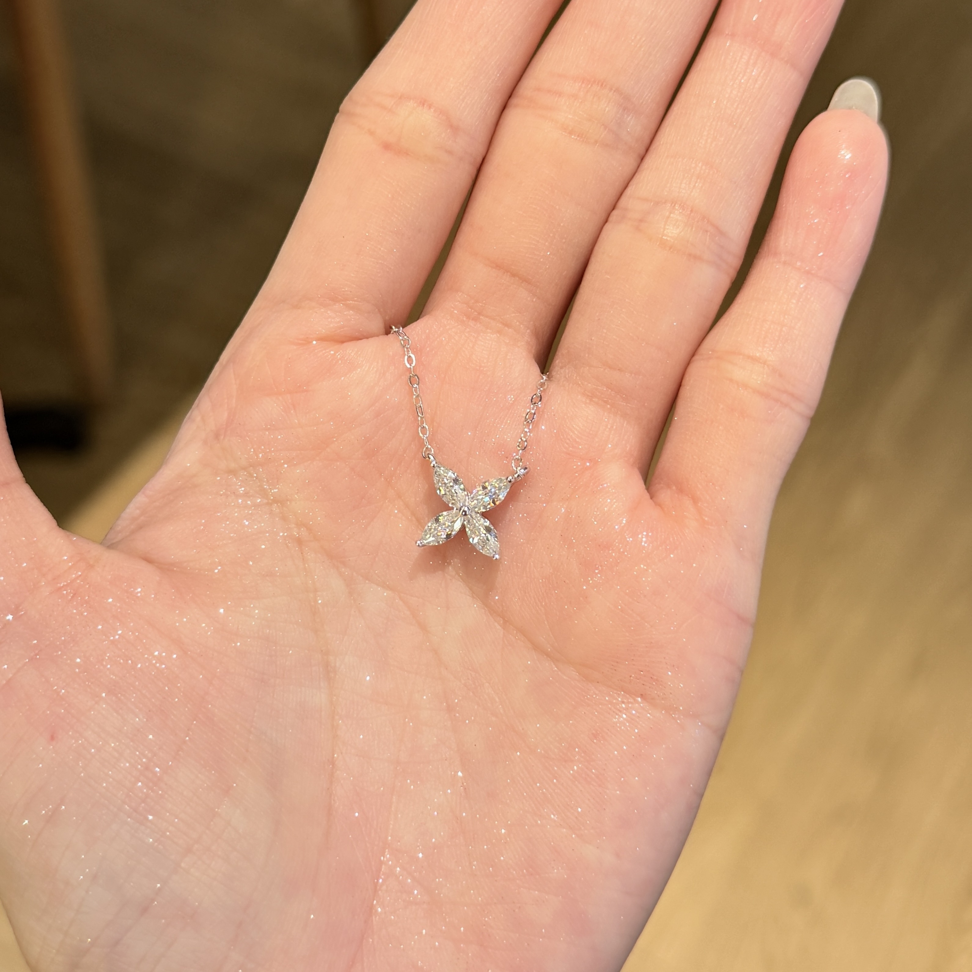 Ruby moissanite necklace