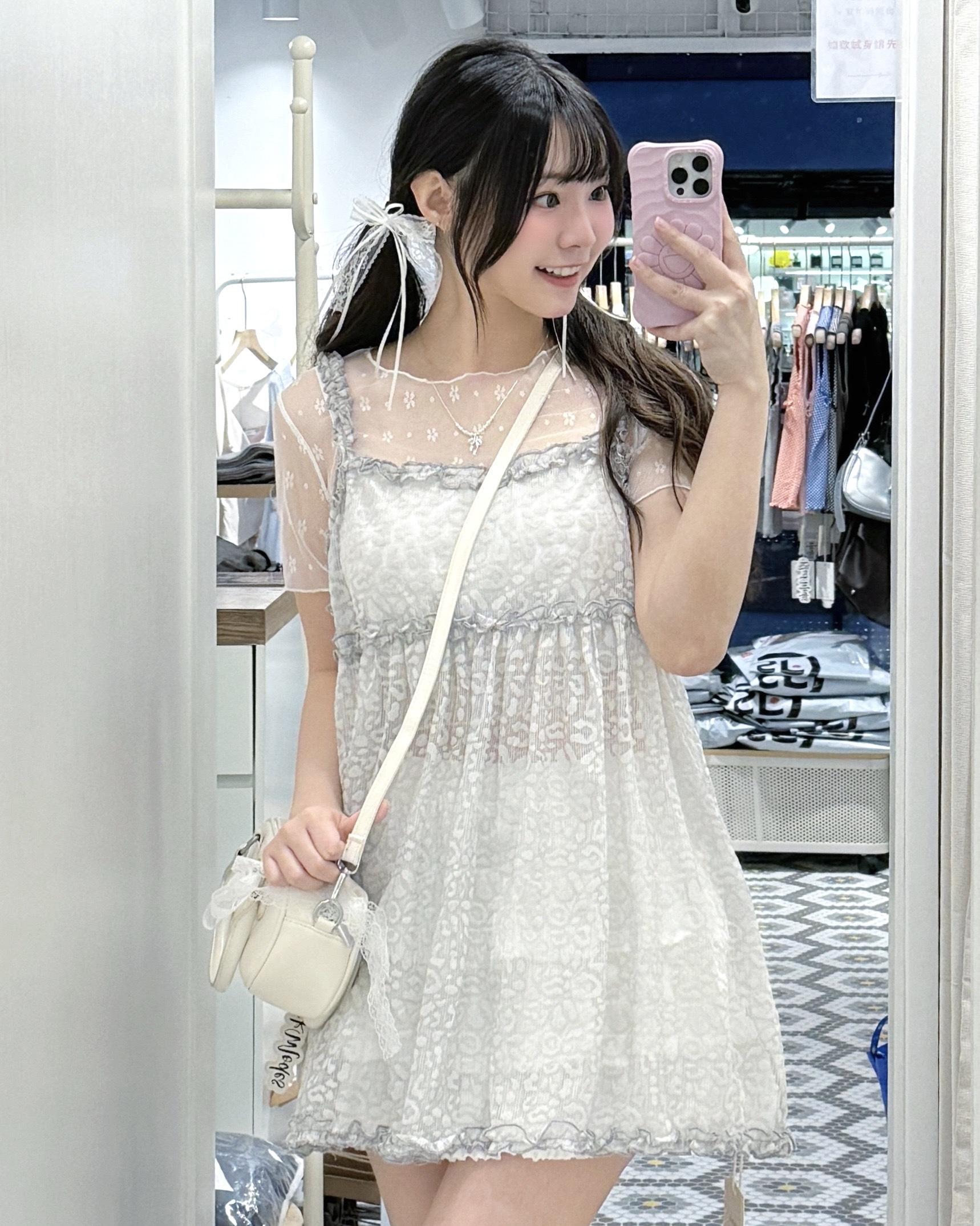 EA1256｜3色入⋆˙⟡♡ 春夏暗豹紋ruffle邊吊帶ops🍯୨୧˙⋆