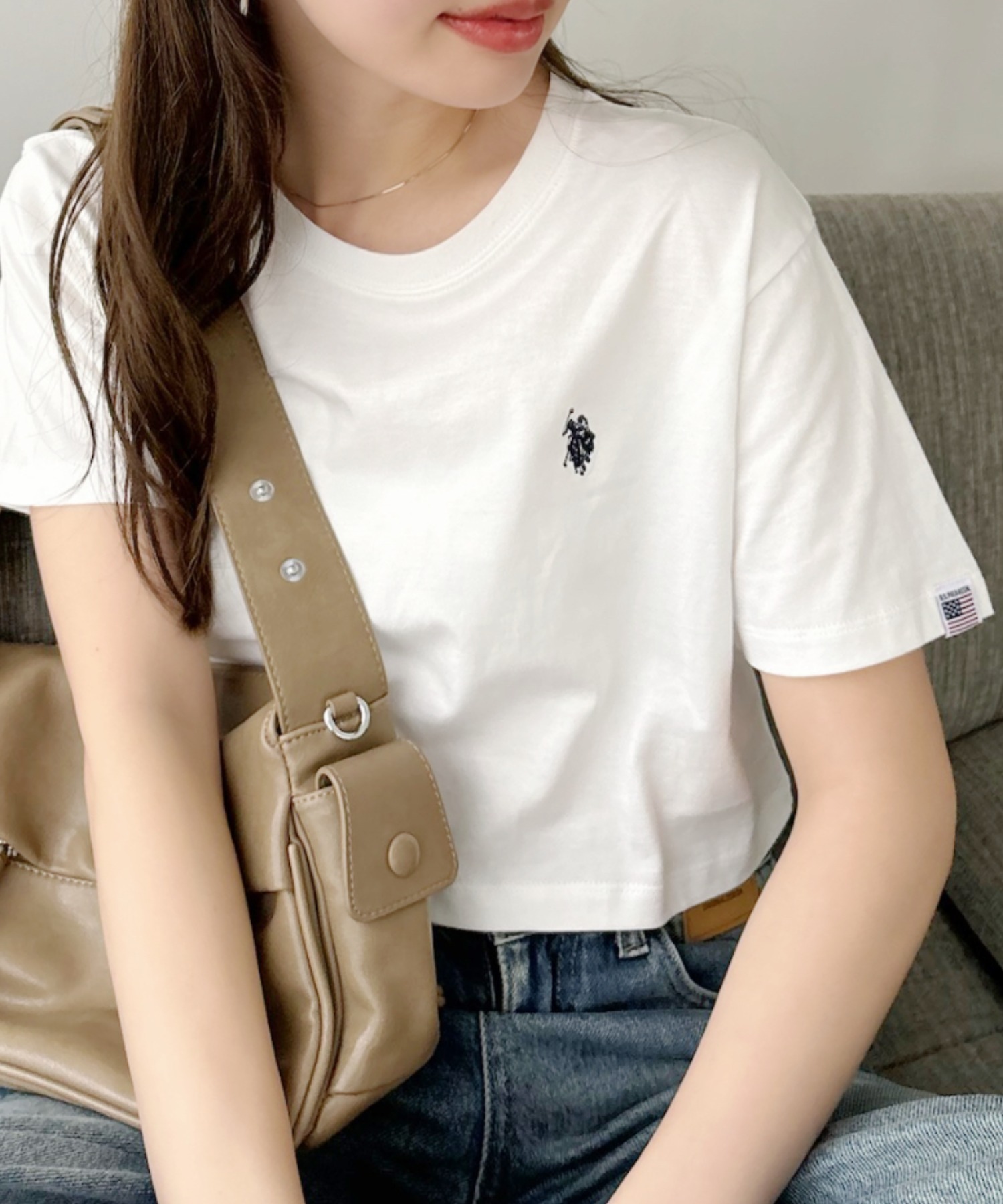 <04/11 23:59收單⏰> 🇯🇵U.S. POLO ASSN. X Ada. 刺繡LOGO 短版上衣 短T 短袖 寬鬆 / 預購