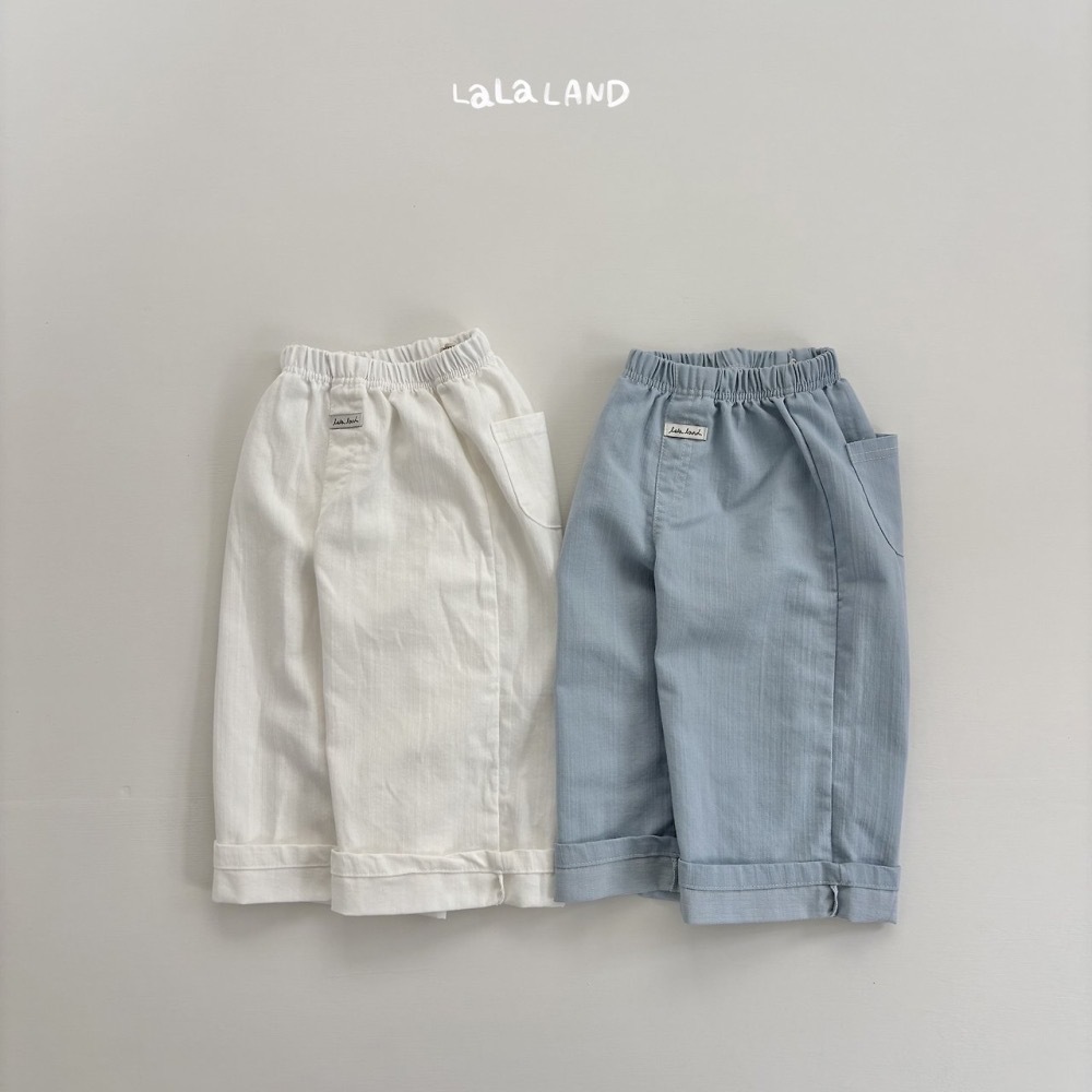 Lala land 夏日打褶牛仔直筒褲 / 2色