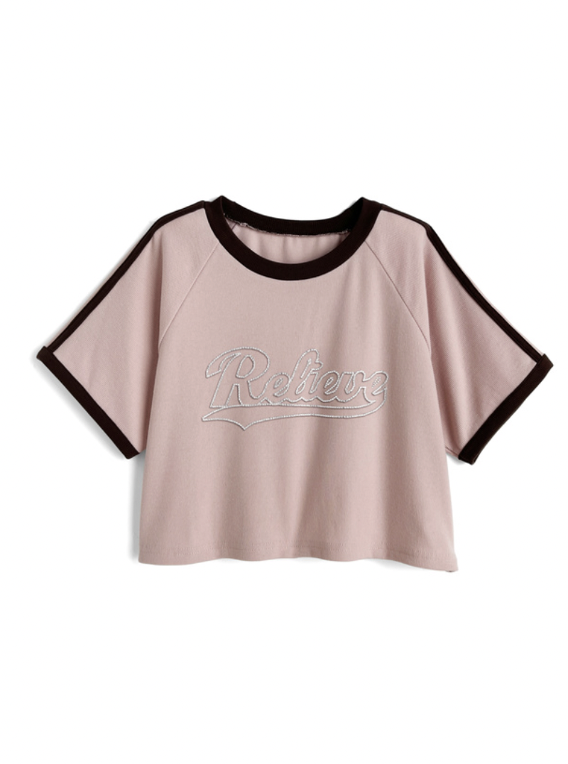 JP1218｜日本直送！ 雙線撞色RELIEVE 短版上衣 𓈒𓏸.°•🍉