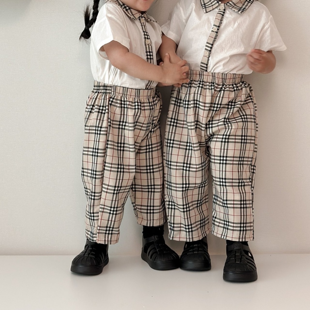 正韓夏MORAN 英式格紋學院褲