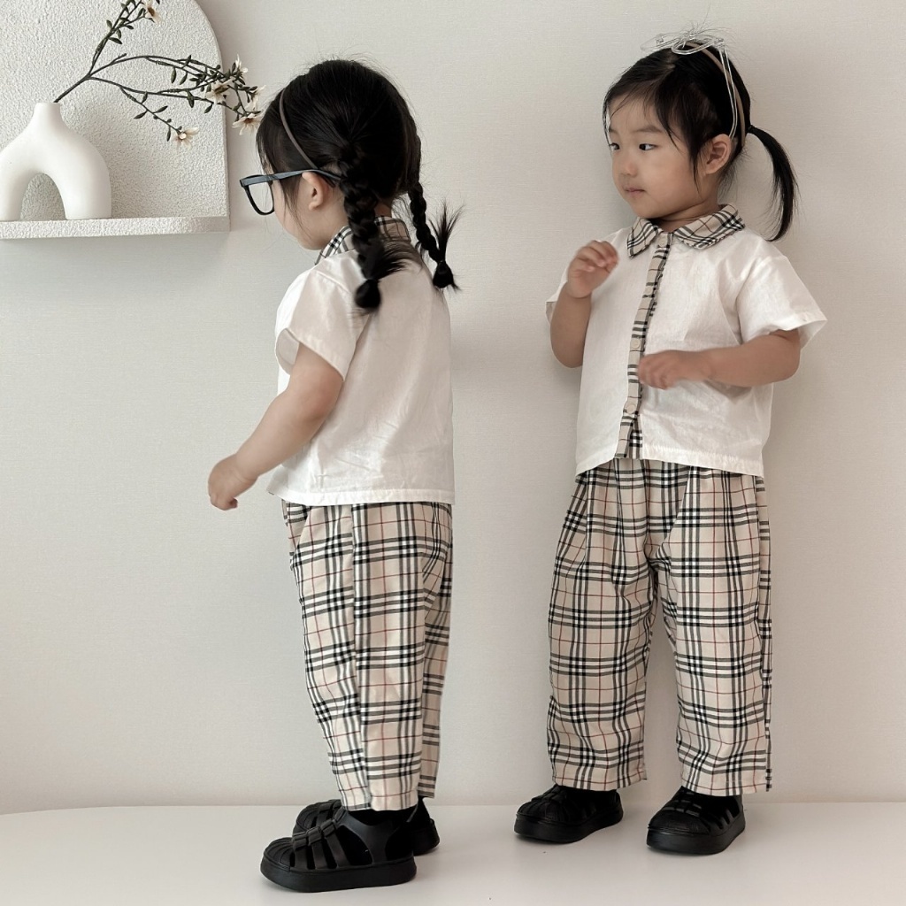 正韓夏MORAN 英式格紋學院褲