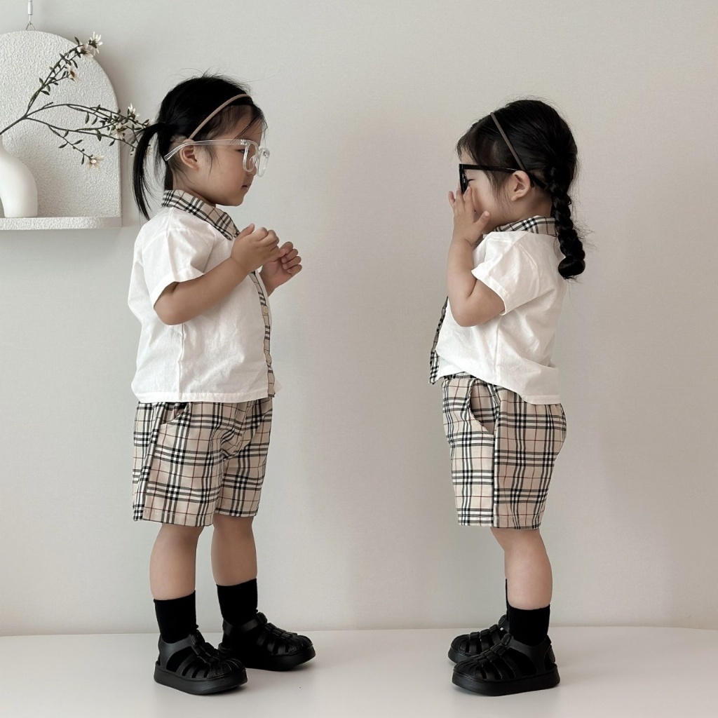 正韓夏MORAN 英式格紋學院套裝