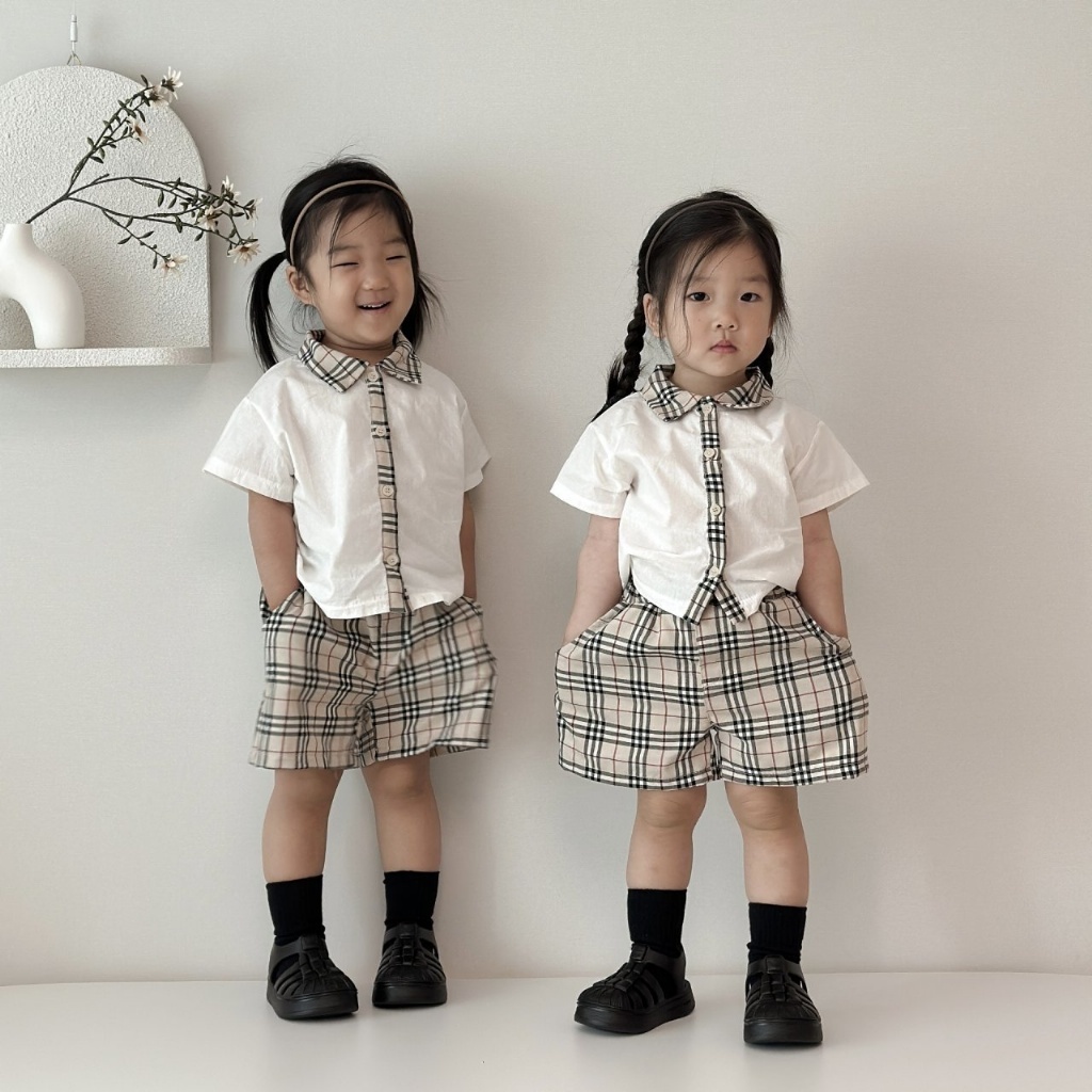 正韓夏MORAN 英式格紋學院套裝