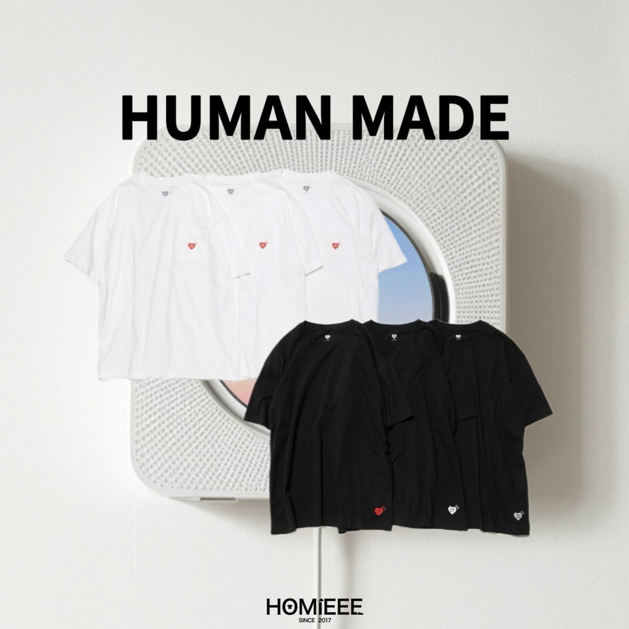 Human Made 3-Pack T-Shirt 短袖 素T 愛心 單件販售 黑色 白色