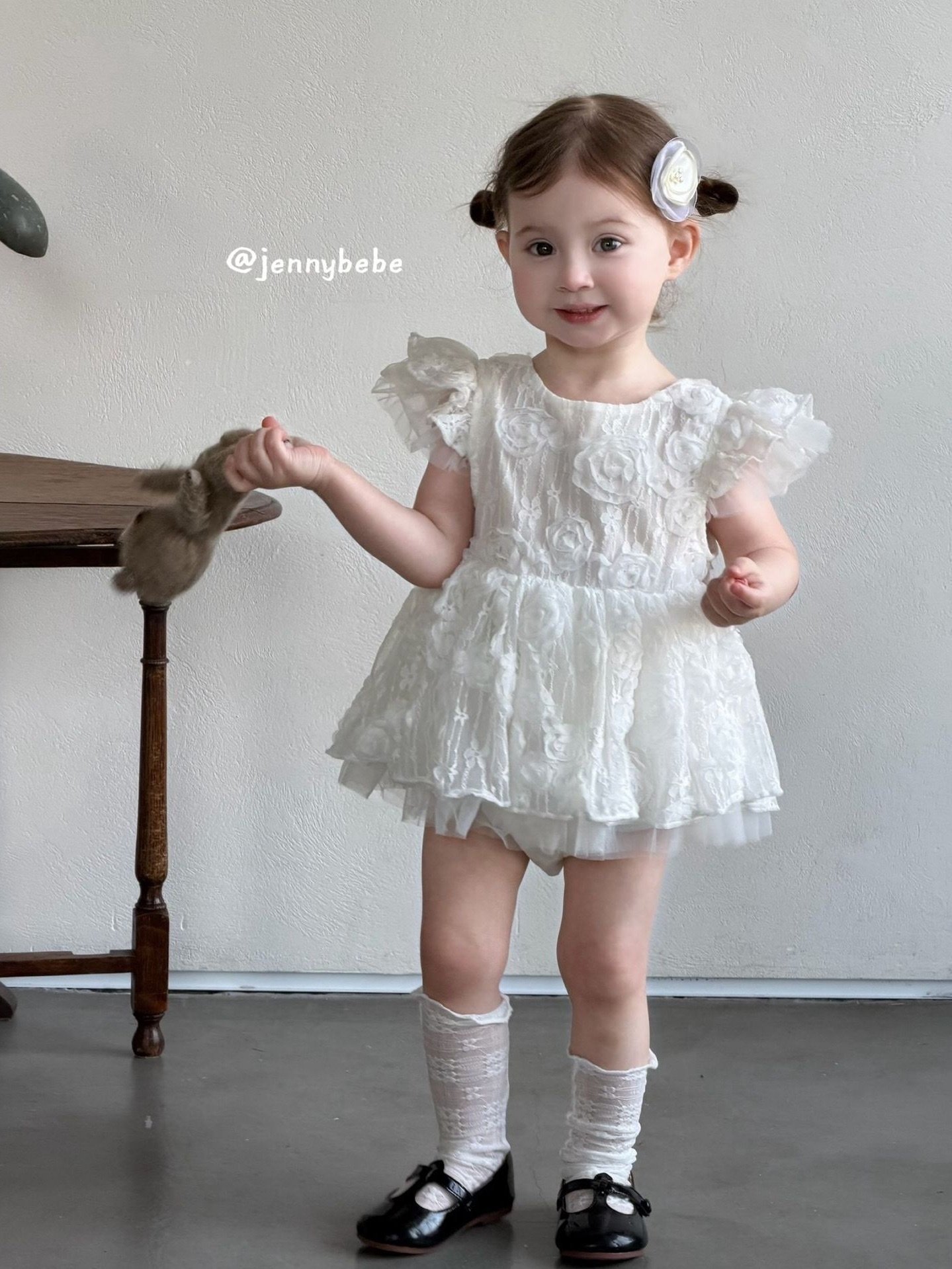 Jenny_精緻玫瑰蕾絲包屁裙/精緻玫瑰蕾絲洋裝