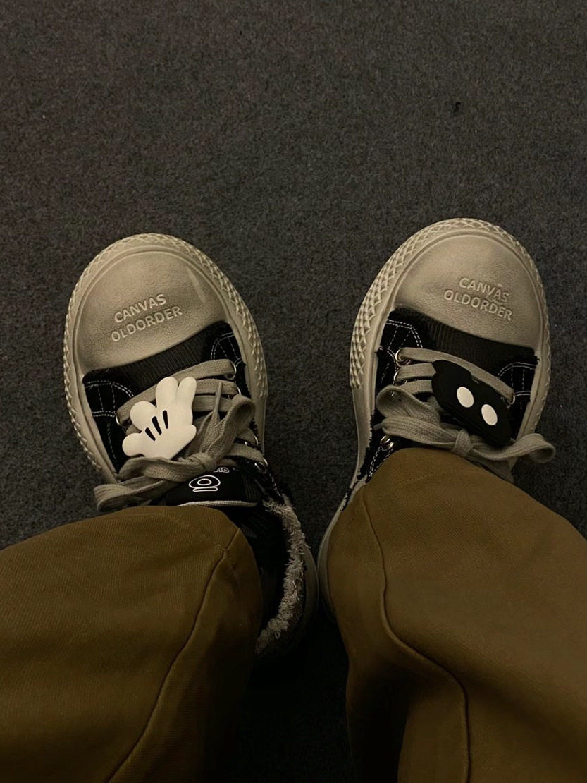 【預購】OLD ORDER × Disney 迪士尼 聯名款 暗黑米奇 做舊 大頭帆布鞋 O2320732