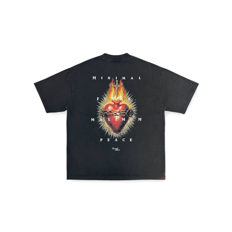 2nd Closet "JESUS LOVES TECHNO" Washed T-shirt - Black | TE12